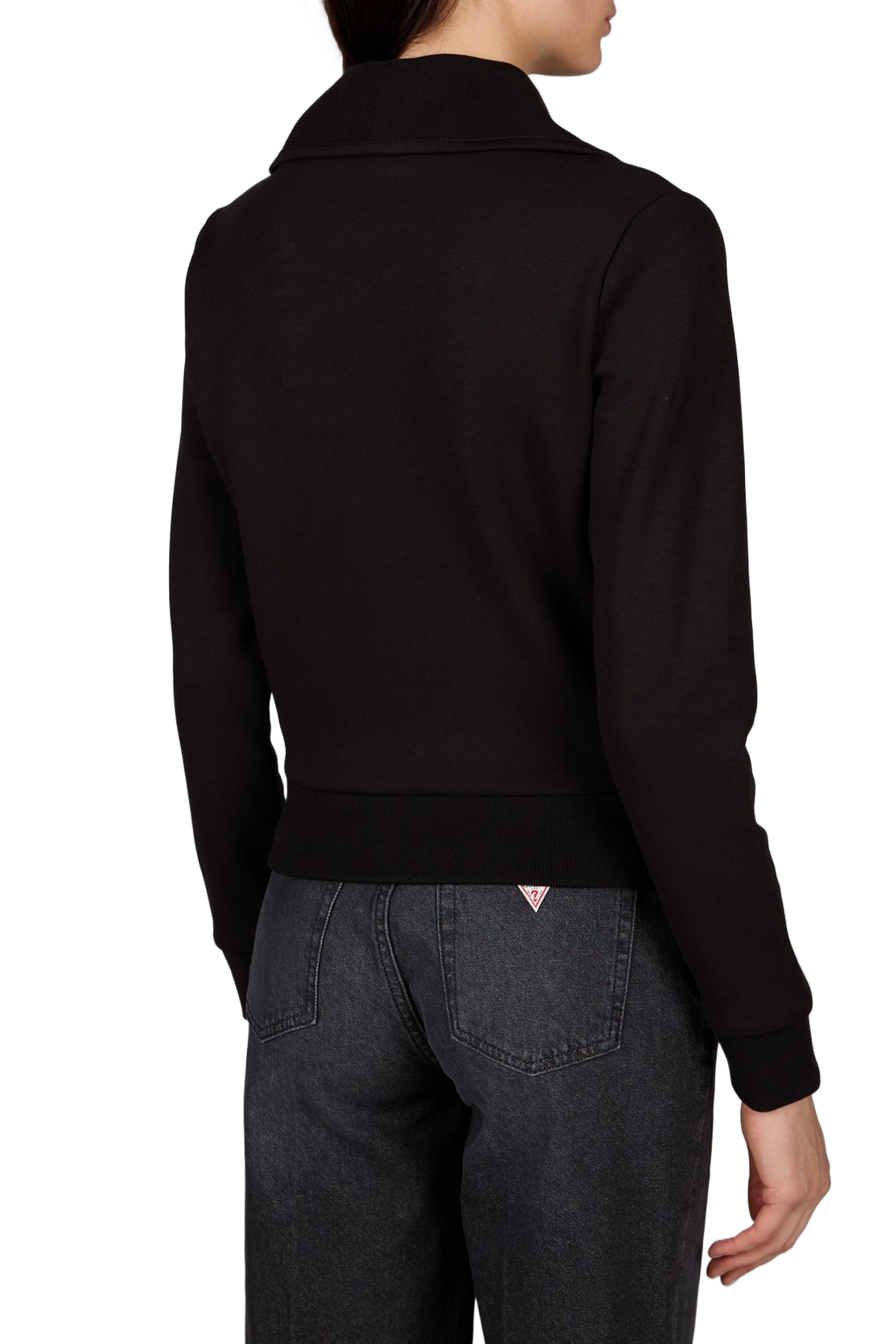 Cotton-blend zip-up sweatshirt GUESS Black