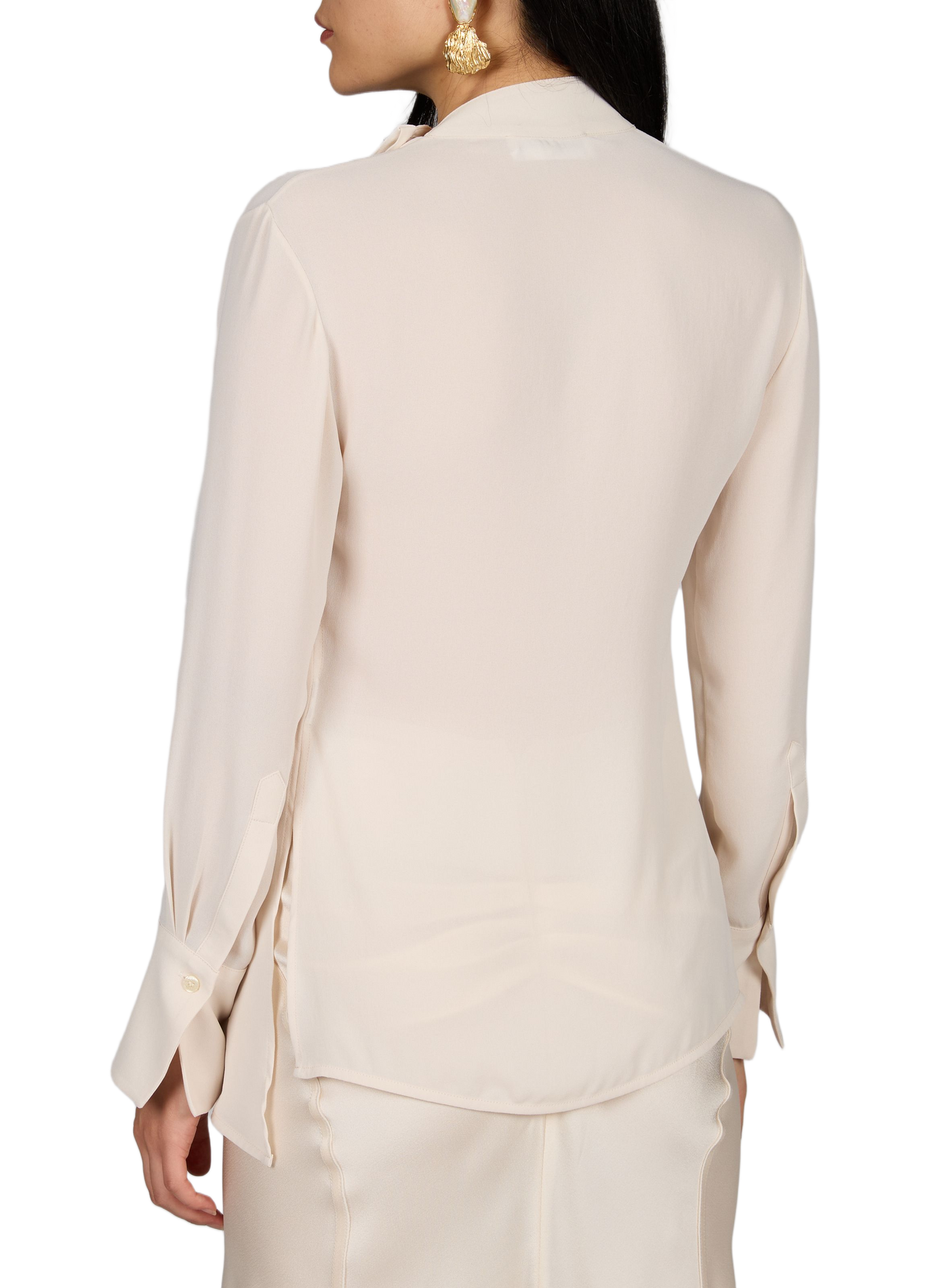Blouse with asymmetric closure and hem VICTORIA BECKHAM Beige