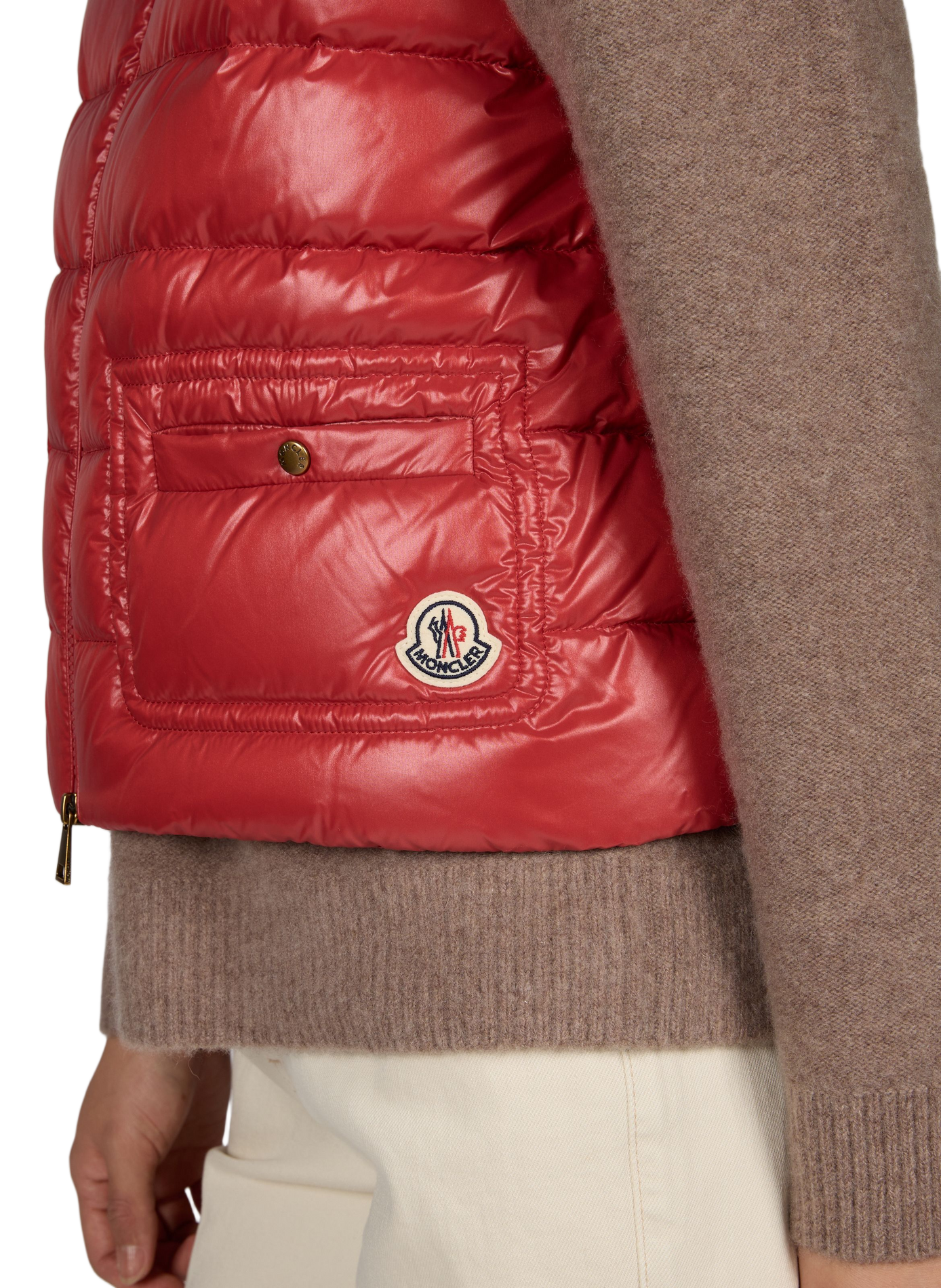 Gepolsterte ärmellose Weste Frelon MONCLER Rot
