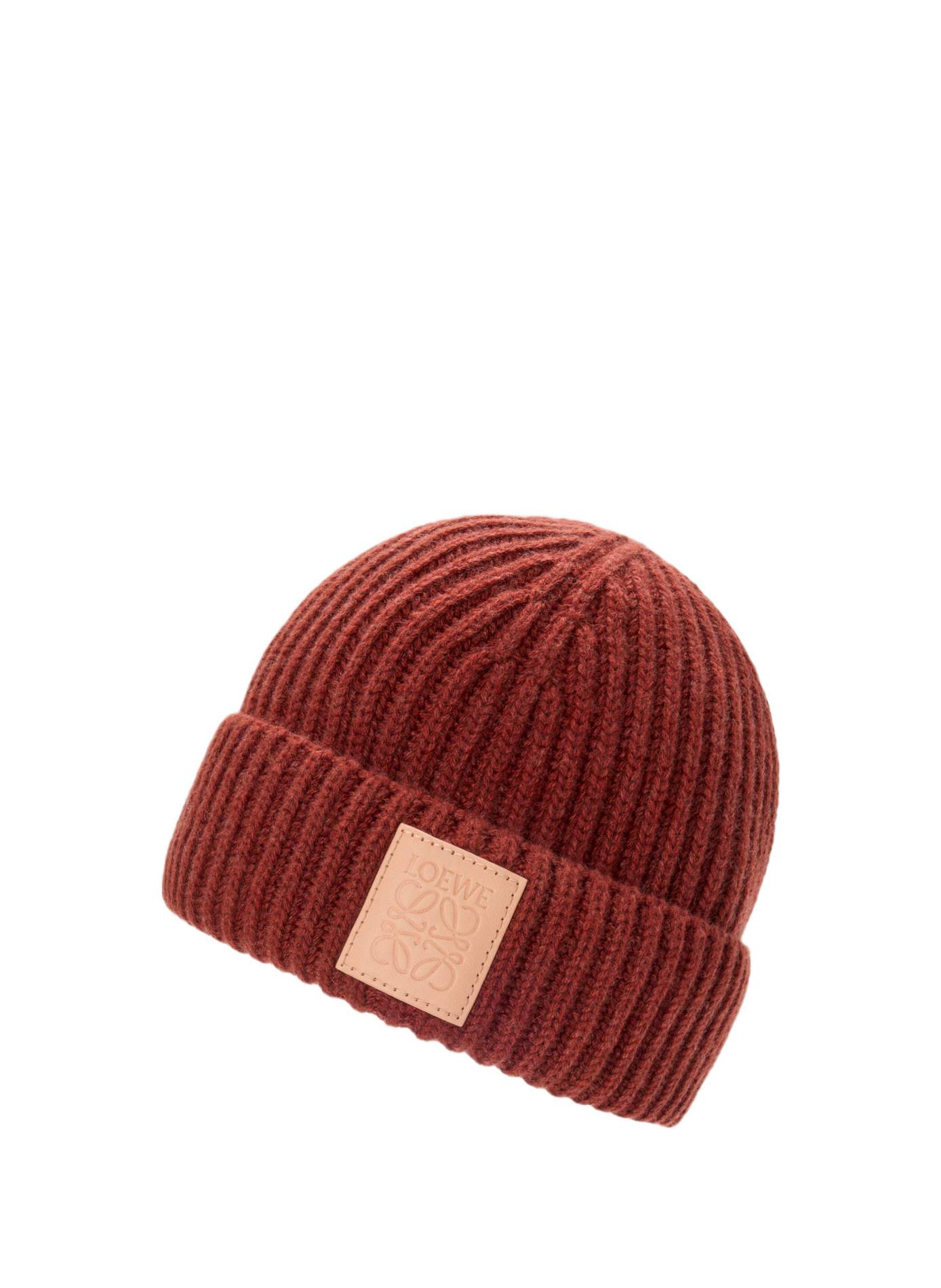 Berretto a coste in cachemire LOEWE Rosso