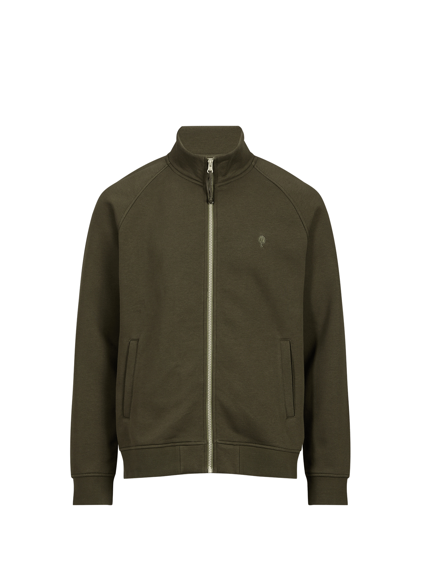 Sweatshirt droit à col montant en coton mélangé FAGUO Vert