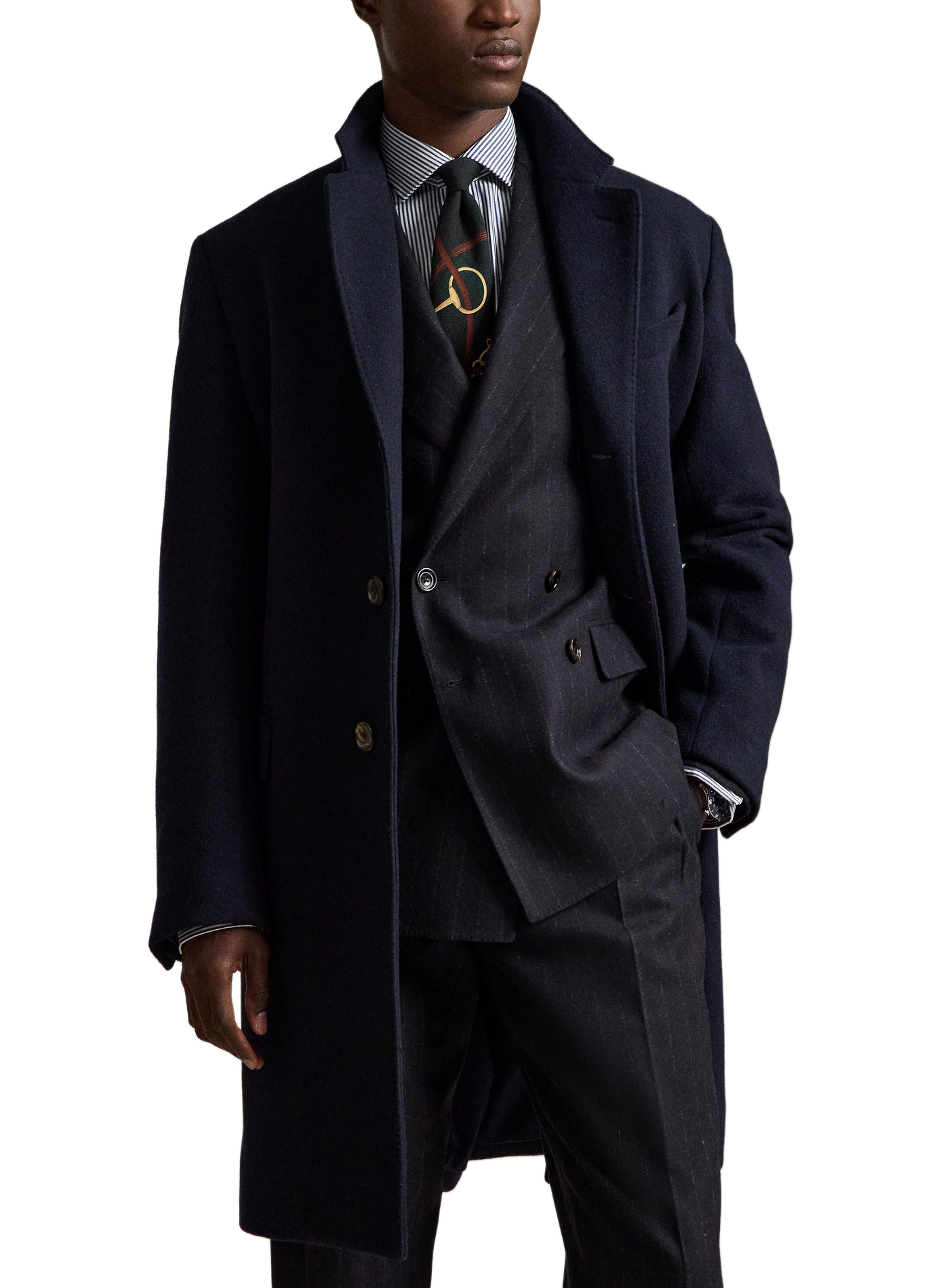 Manteau long en laine mélangée POLO RALPH LAUREN Bleu