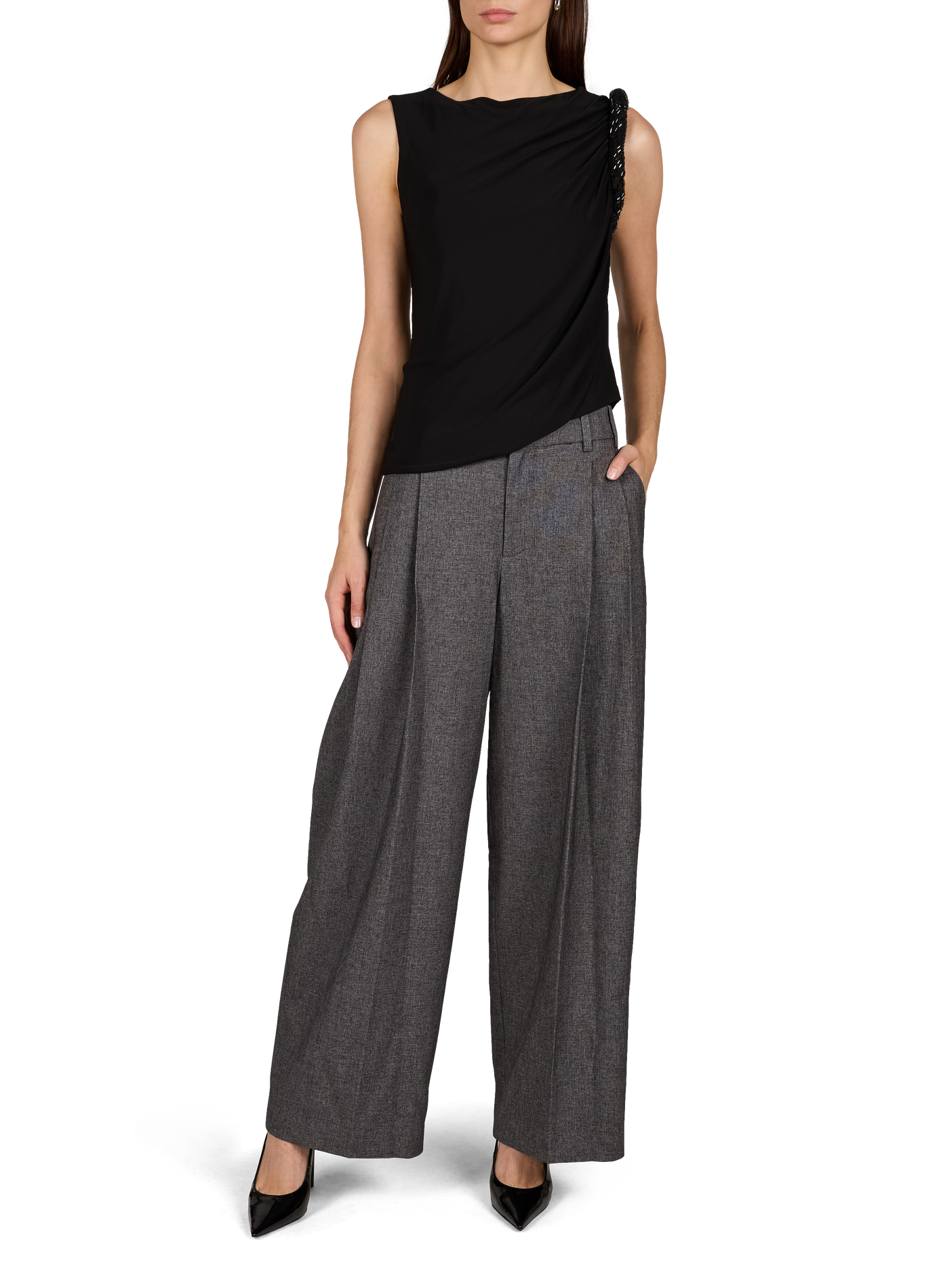 Effen wijde pantalon in tailoringstijl ALEXANDER WANG Grijs
