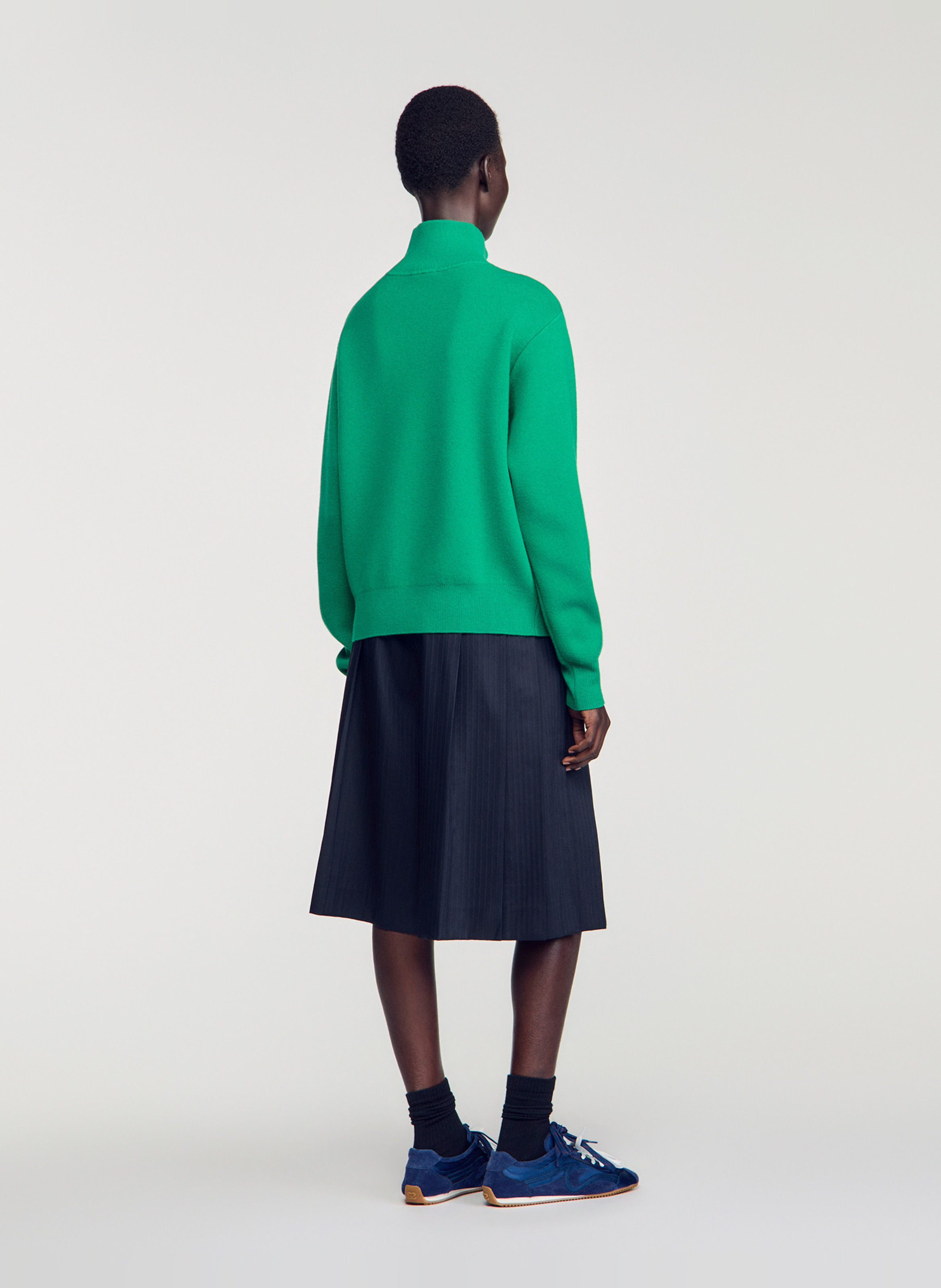 Pull droit col roulé SANDRO Vert