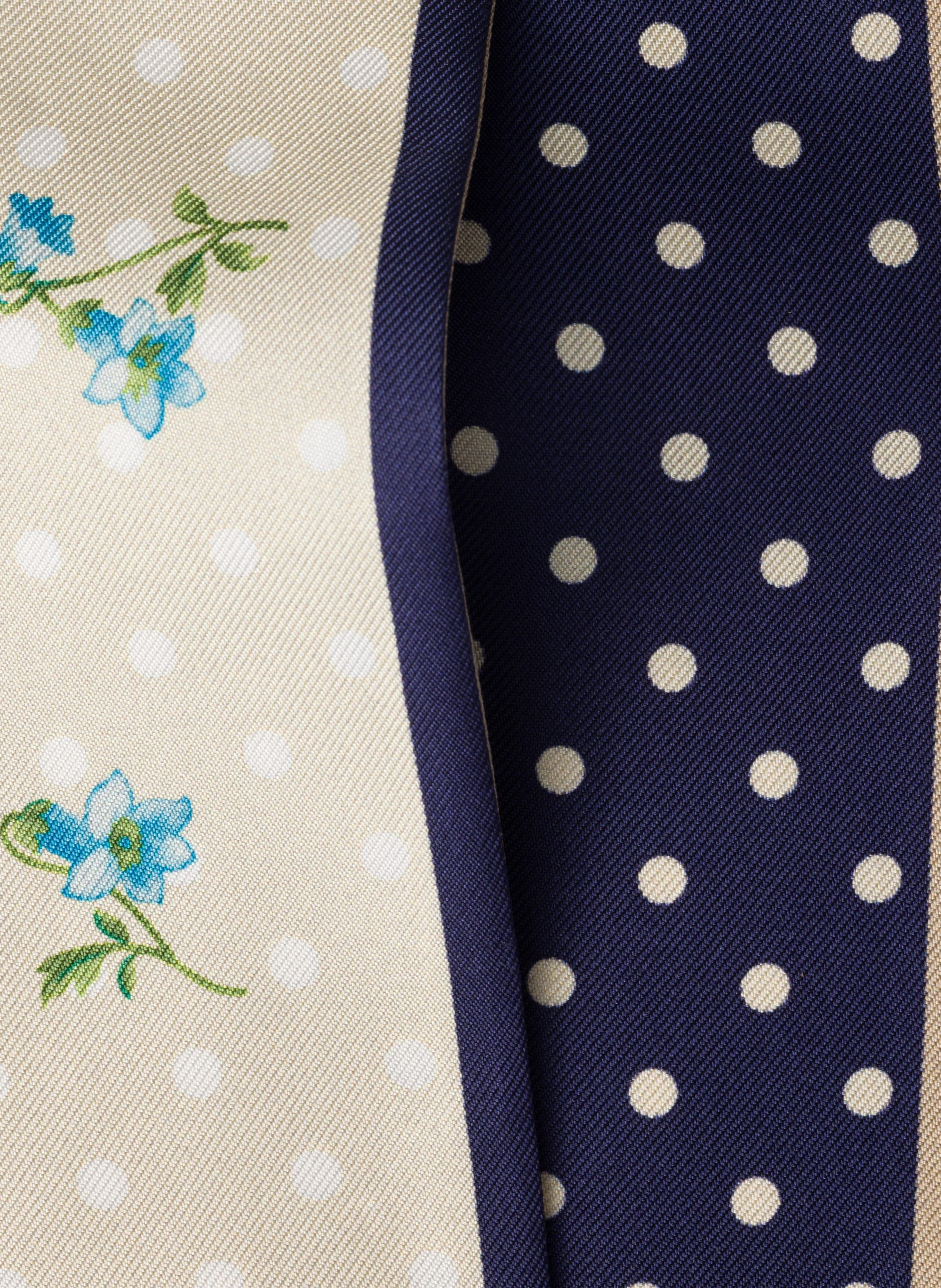 Foulard fin en sergé de soie imprimé PRADA Beige