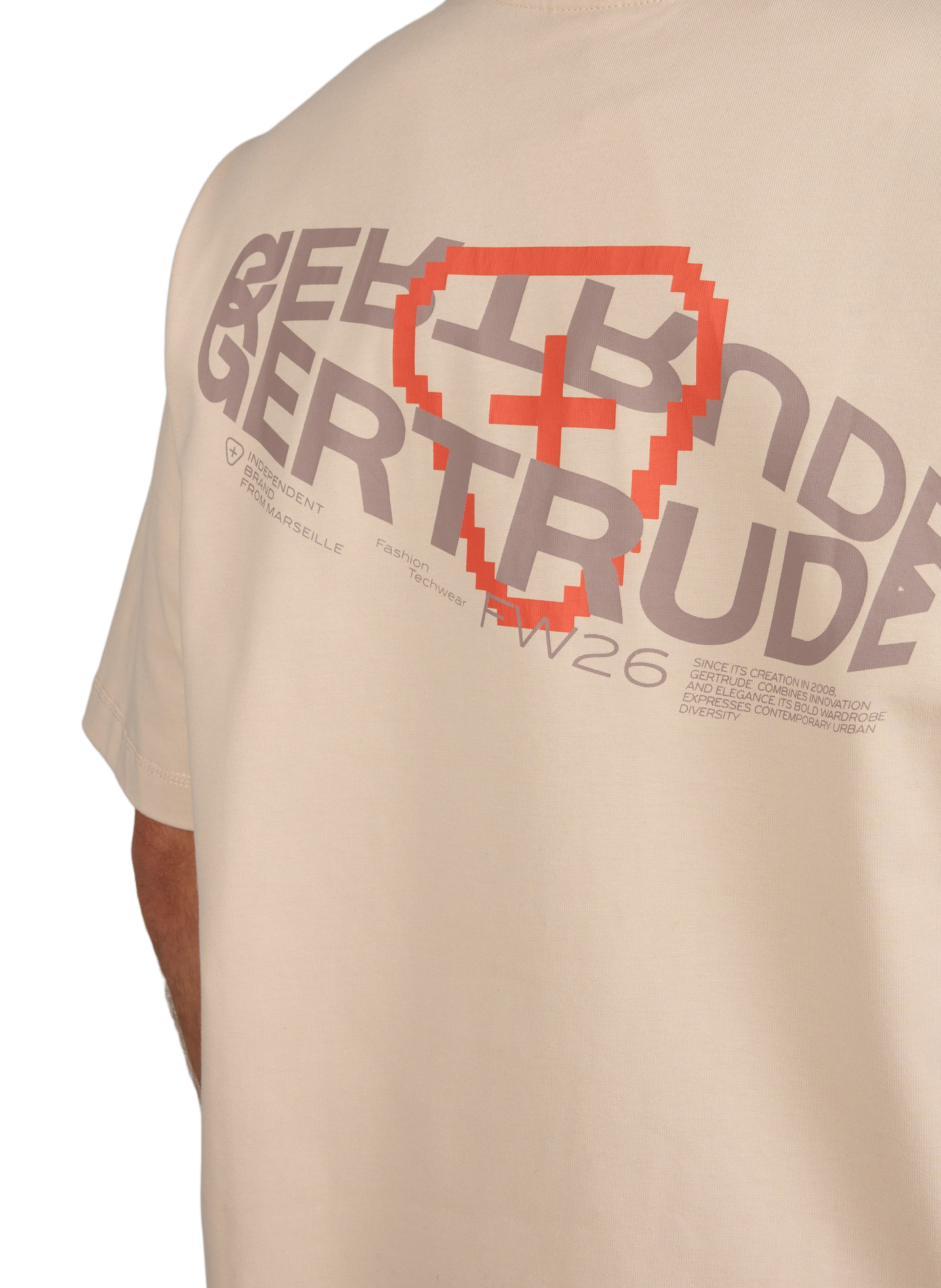Oversized cotton T-shirt GERTRUDE Beige