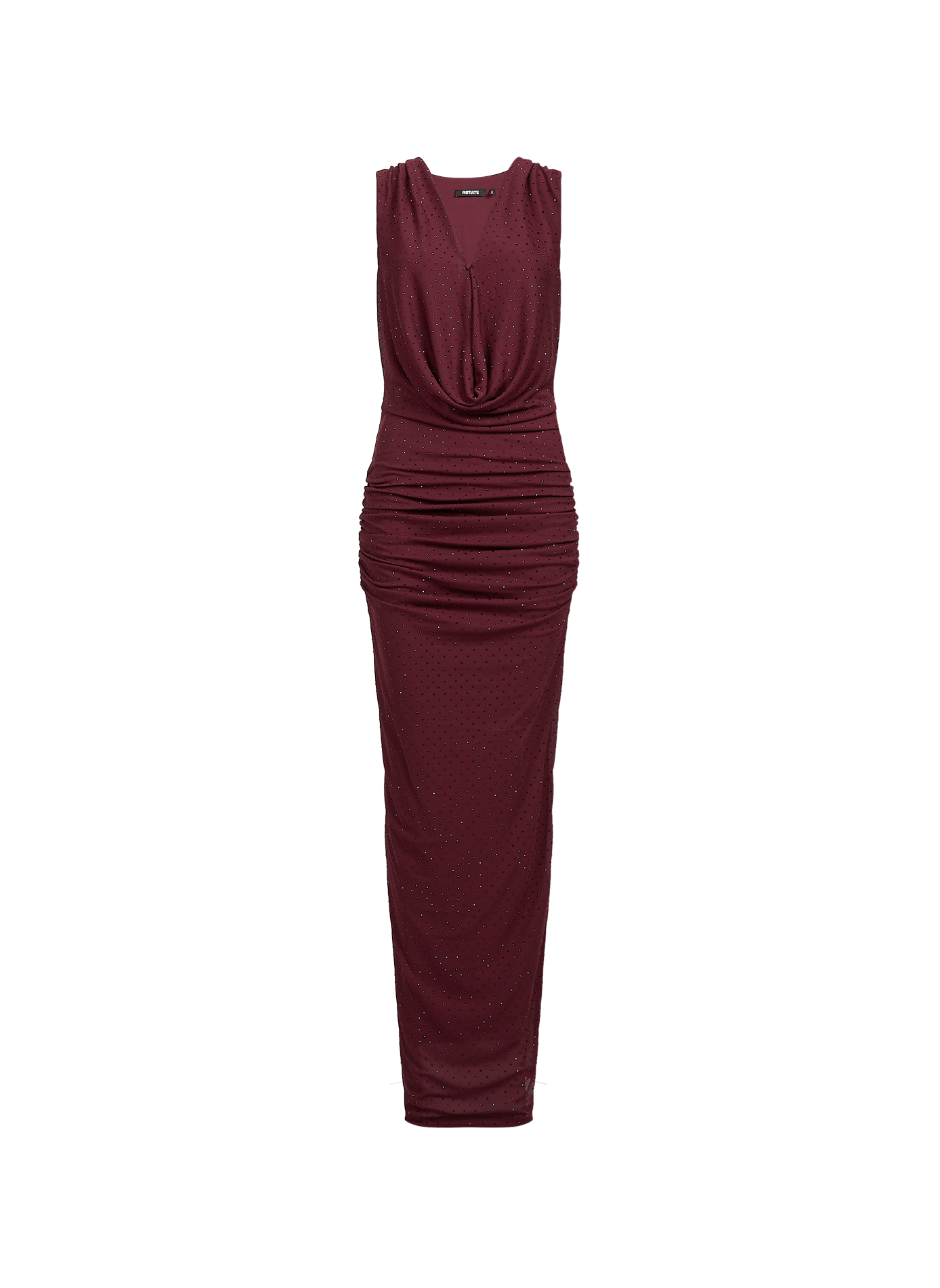 Langes Kleid mit Strass ROTATE Rot