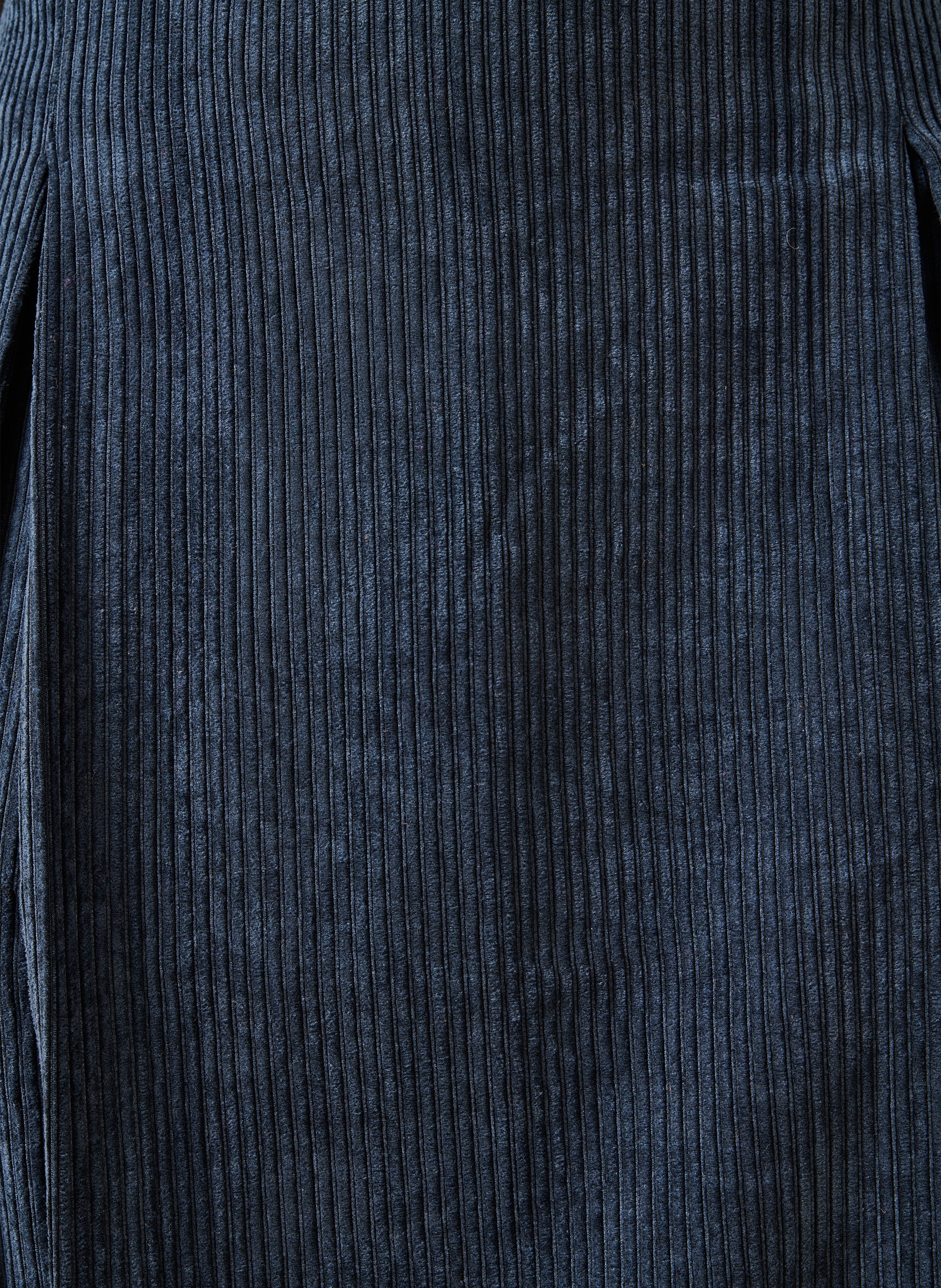 Uitlopende rok van ribfluweel LA FEE MARABOUTEE Blauw