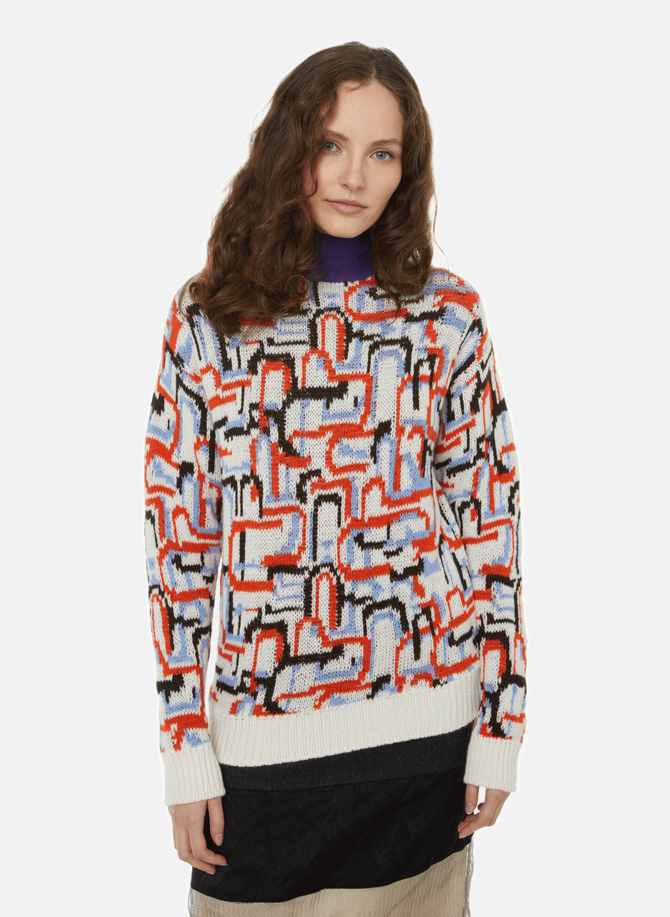 Graphic cashmere and virgin wool-blend jumper PRADA