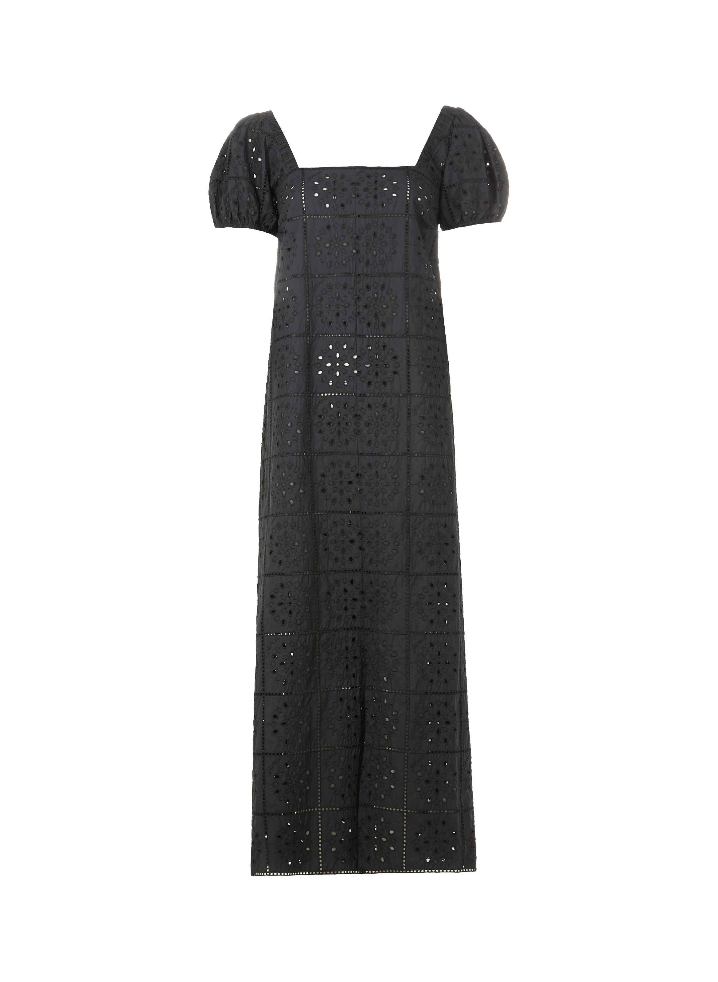 Robe longue en broderie anglaise