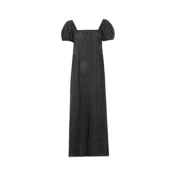 Robe longue en broderie anglaise
