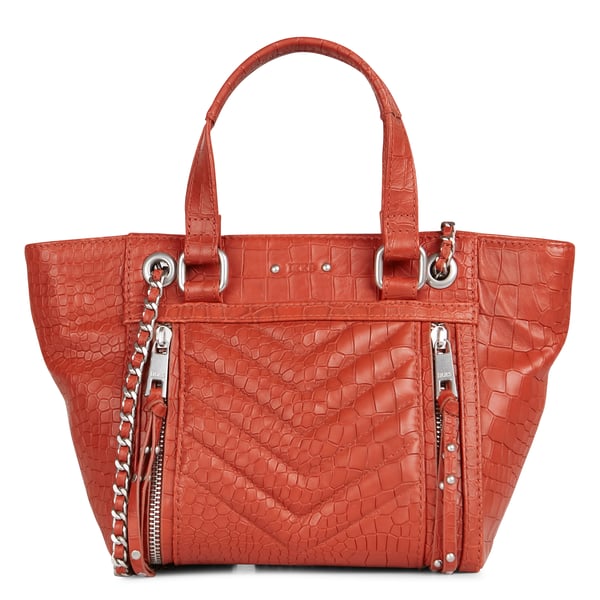 Sac épaule en cuir effet croco