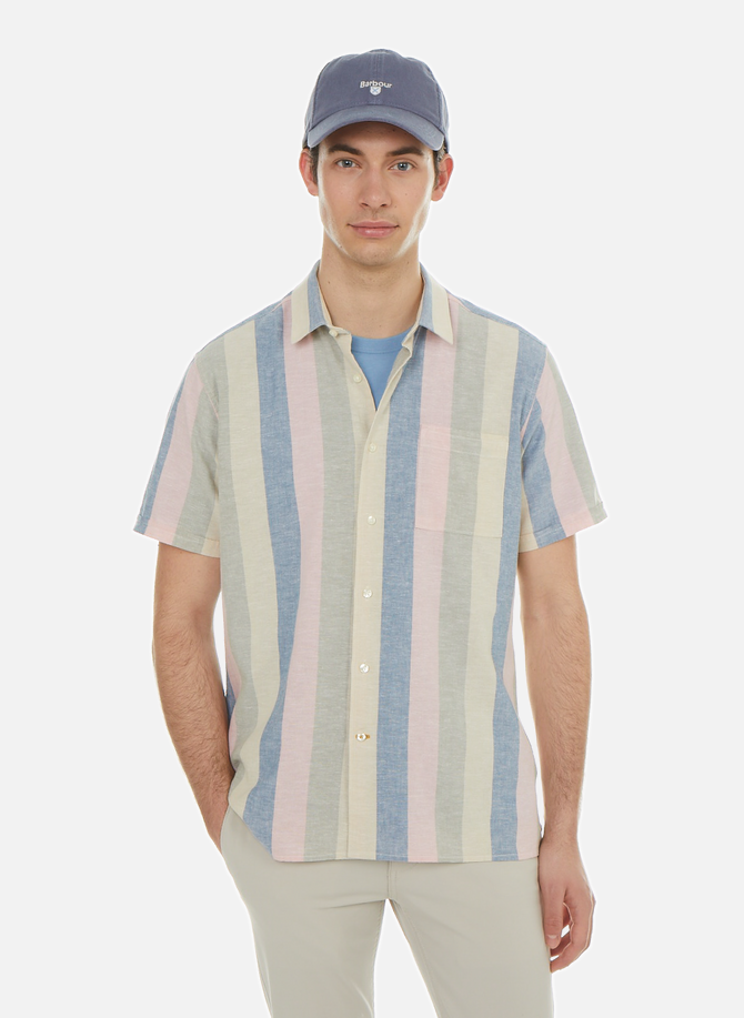 BARBOUR cotton and linen striped shirt