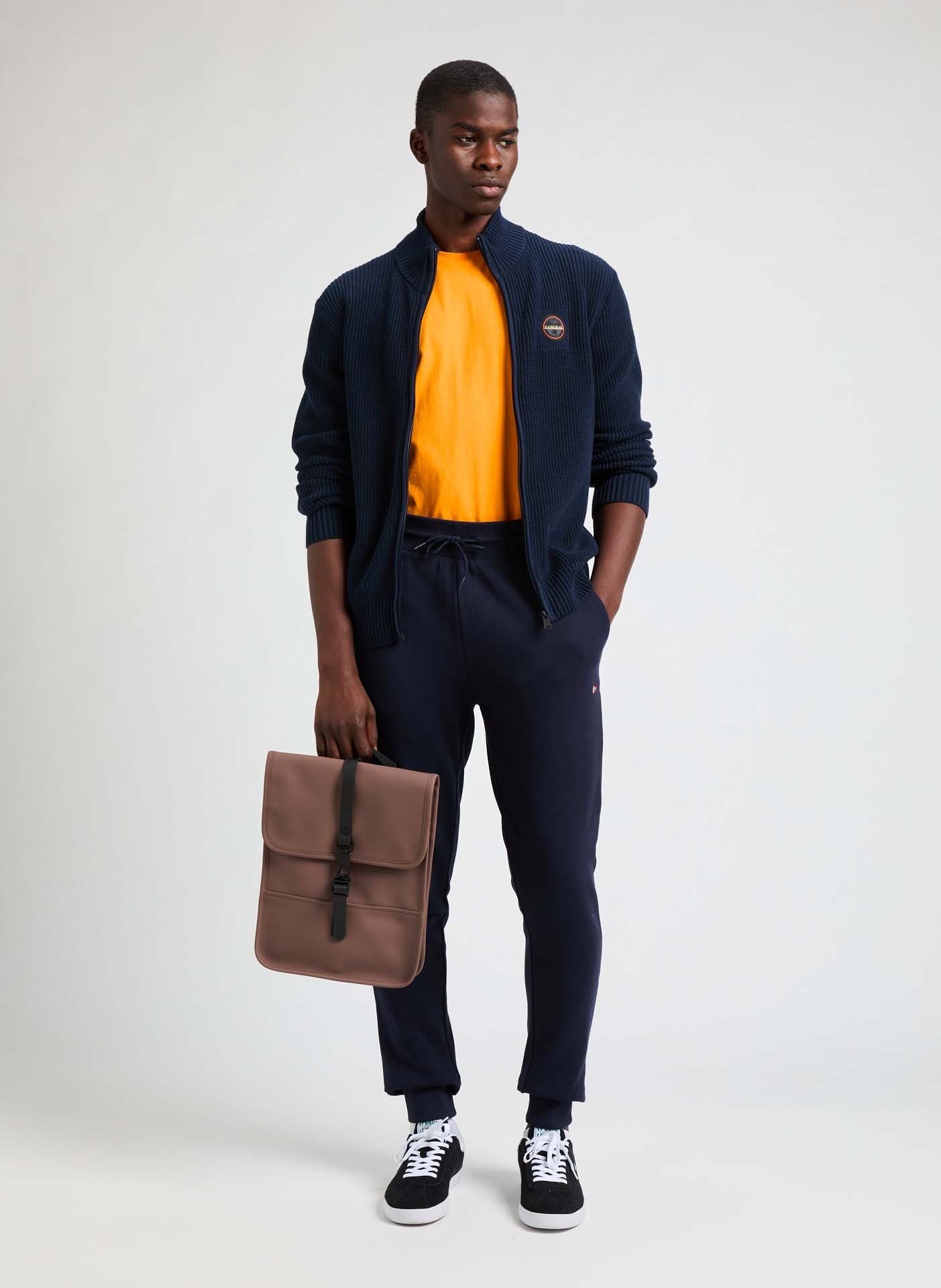 Cotton zip-up cardigan Blue