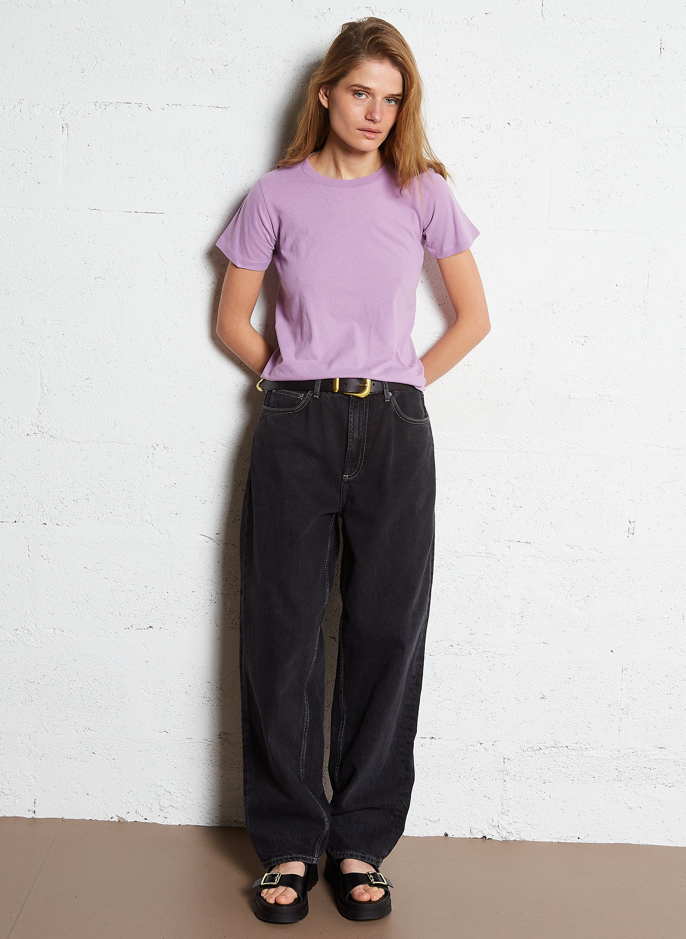 Tee-shirt col rond en coton gamipy AMERICAN VINTAGE Violet