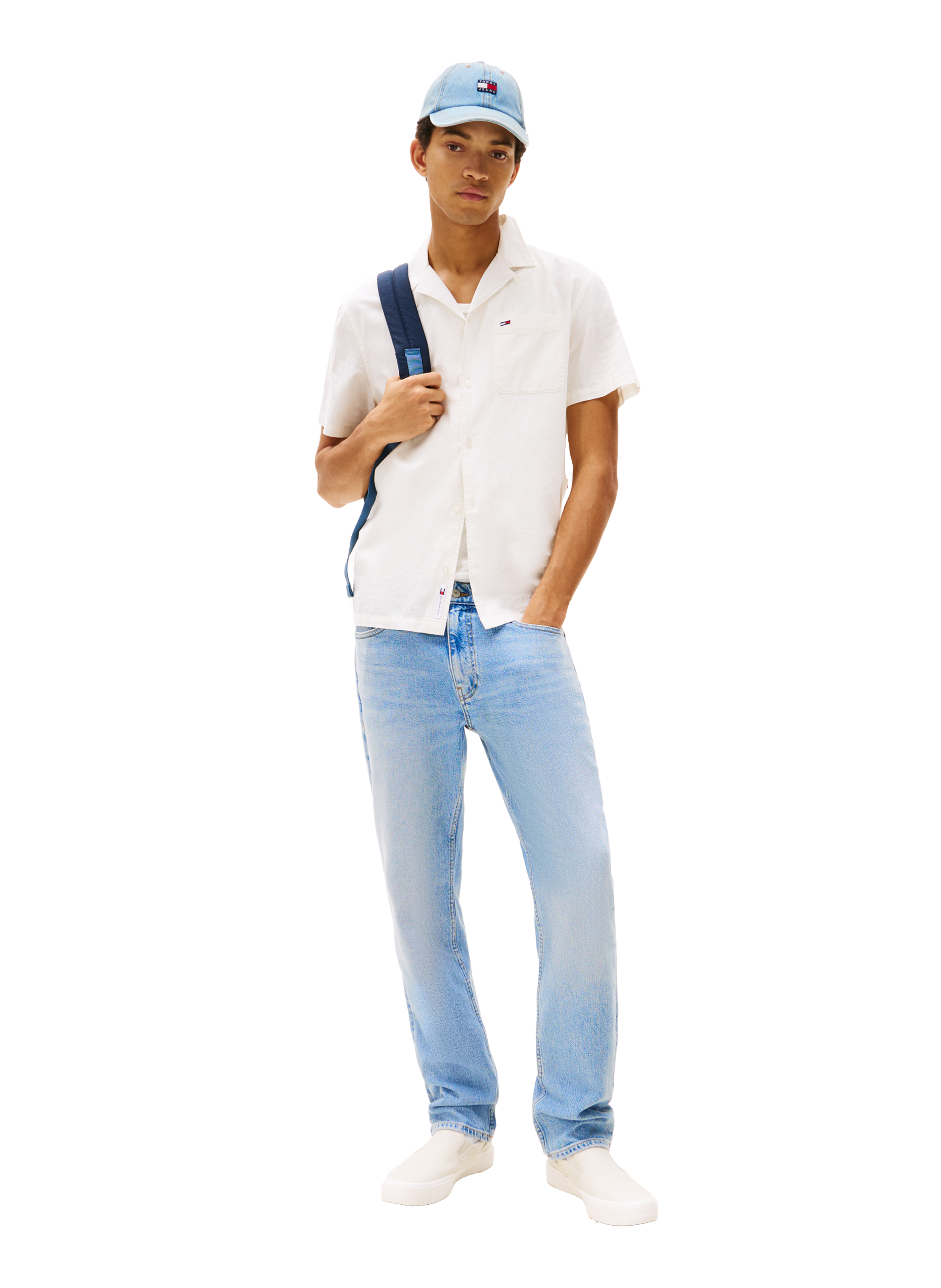 Cotton and linen shirt TOMMY HILFIGER White