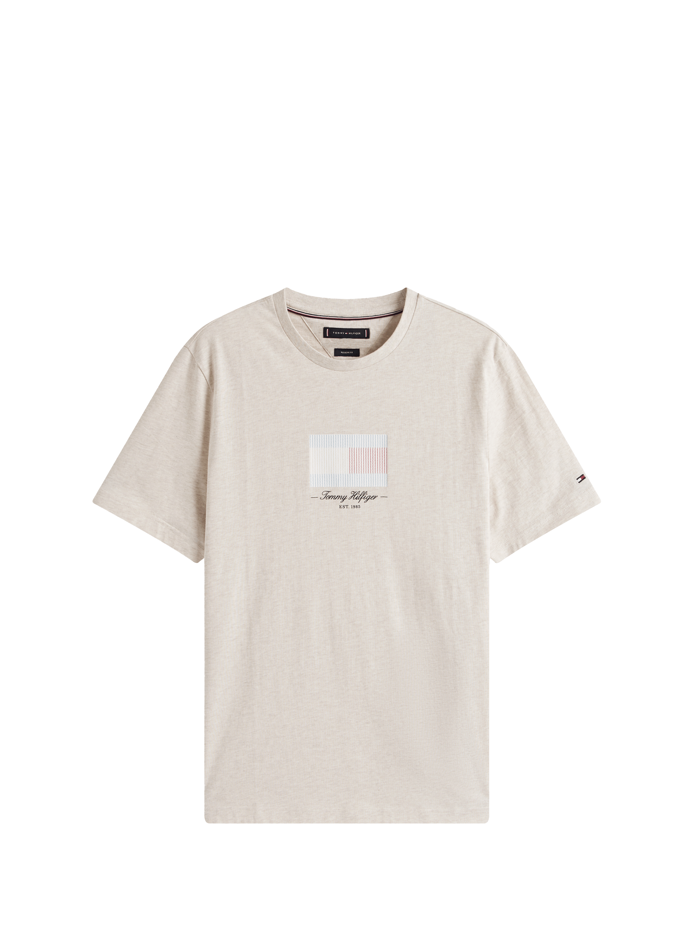 Biker-style cotton t-shirt TOMMY HILFIGER Beige