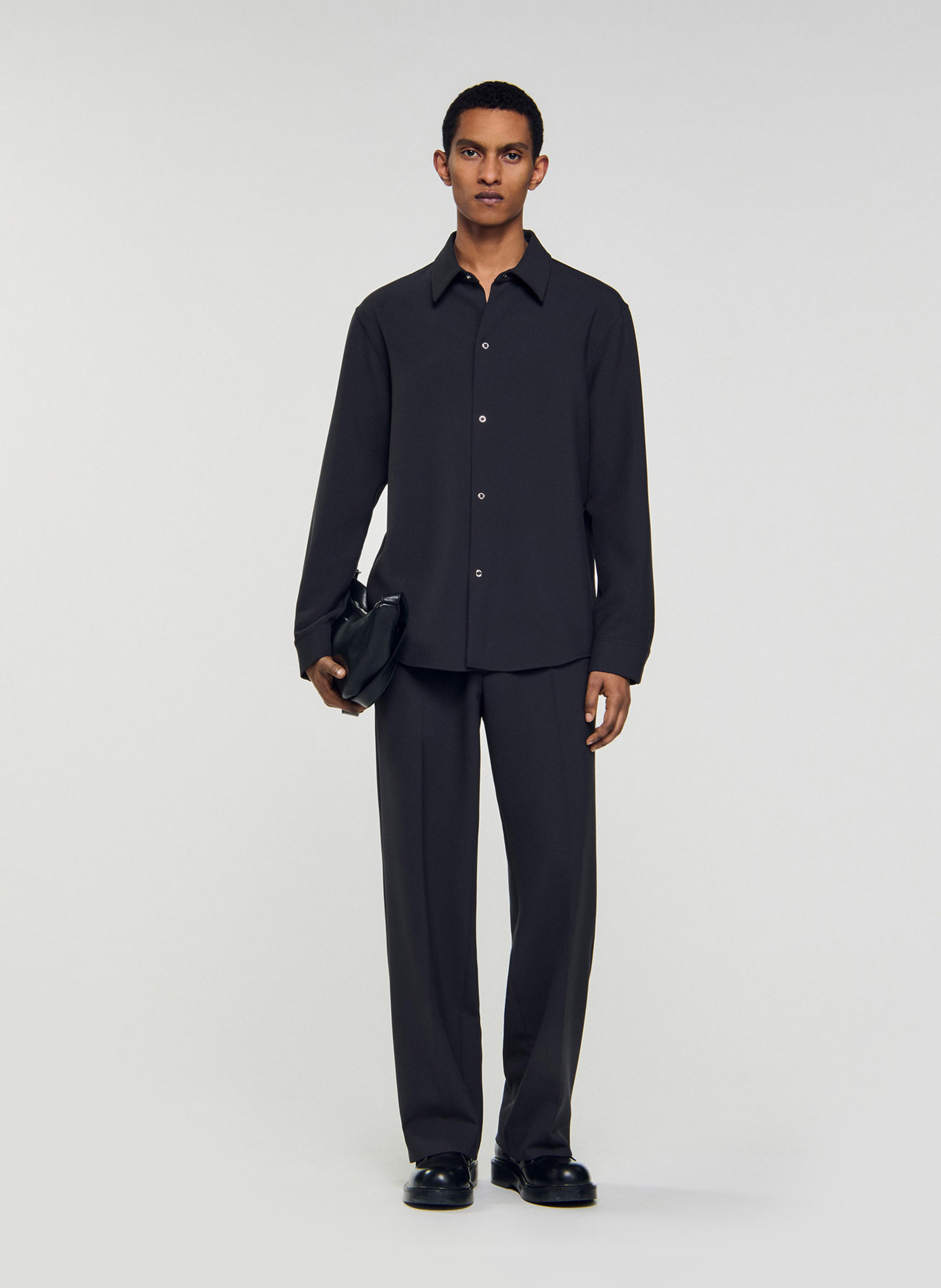 Chemise droite à col classique SANDRO Gris