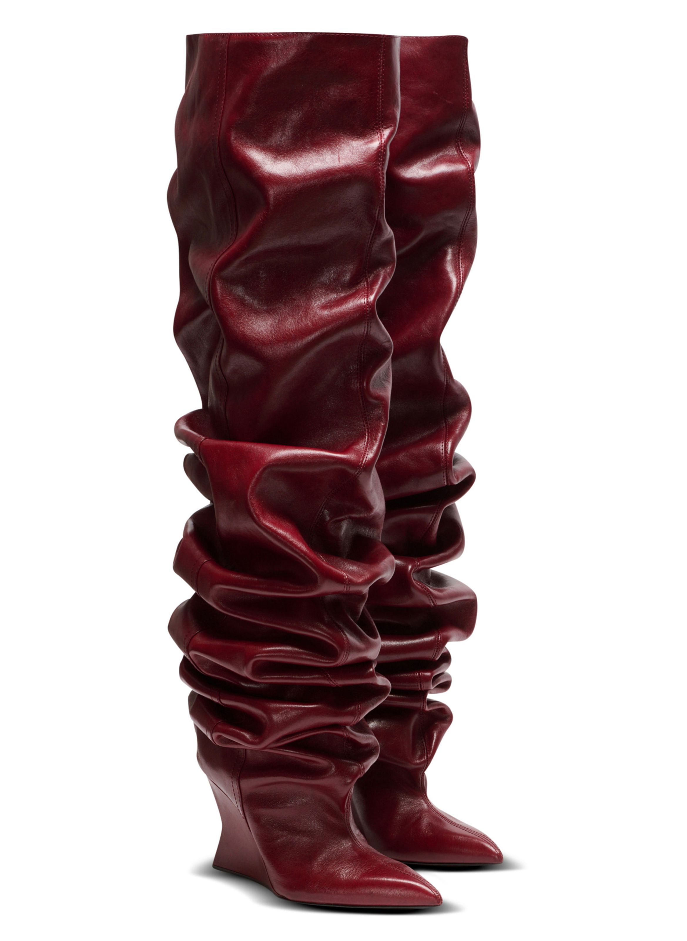 Bottes cuissardes wedge BALMAIN Marron