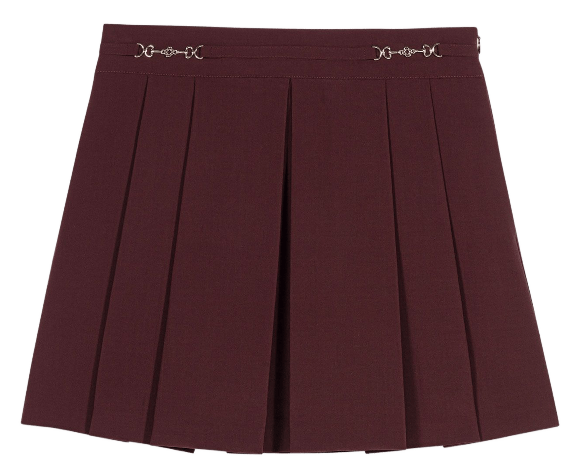 Jupe courte plissée en laine mélangée MAJE Rouge