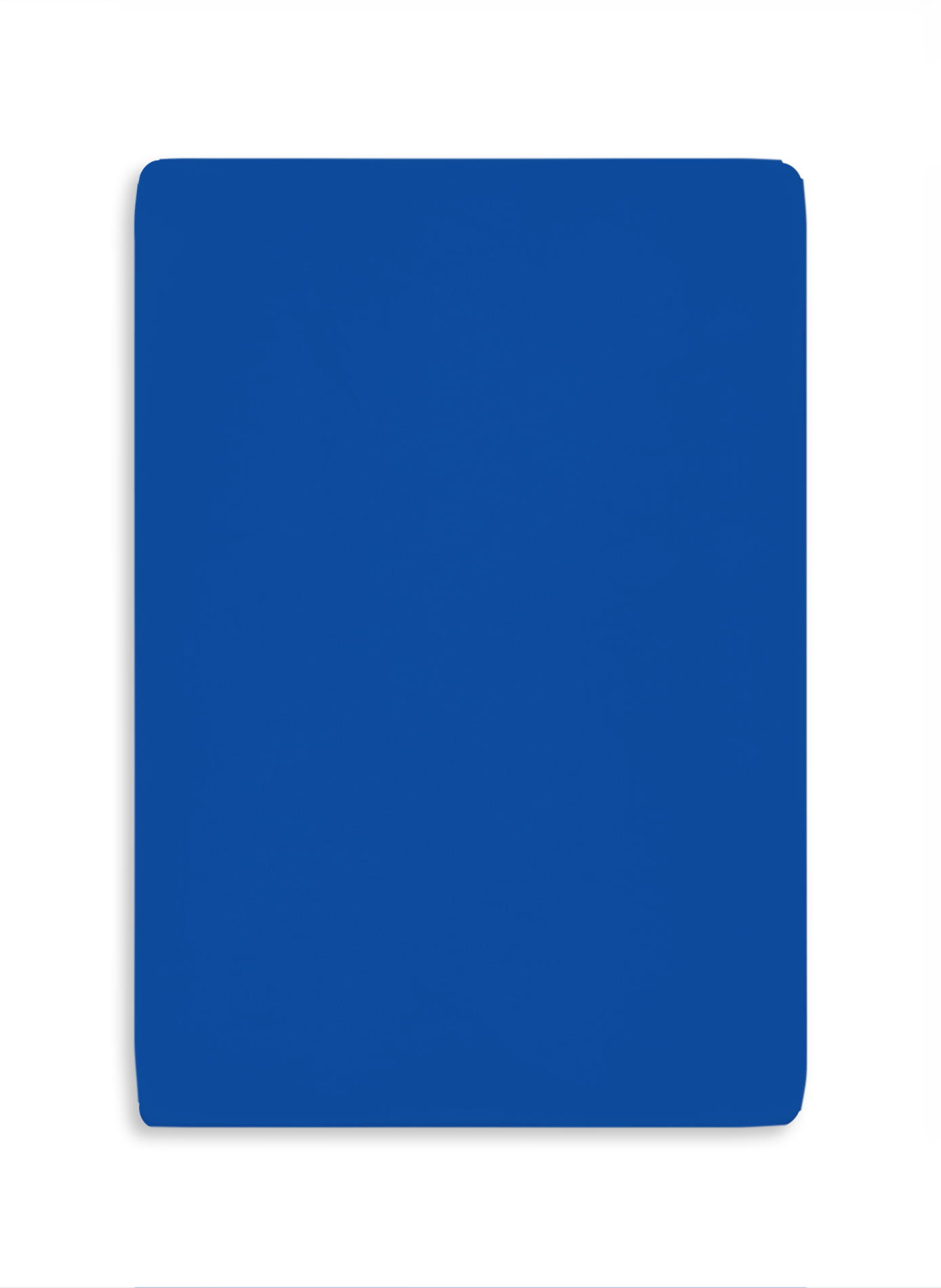 AU PRINTEMPS PARIS Fitted sheet in washed cotton percale. Blue