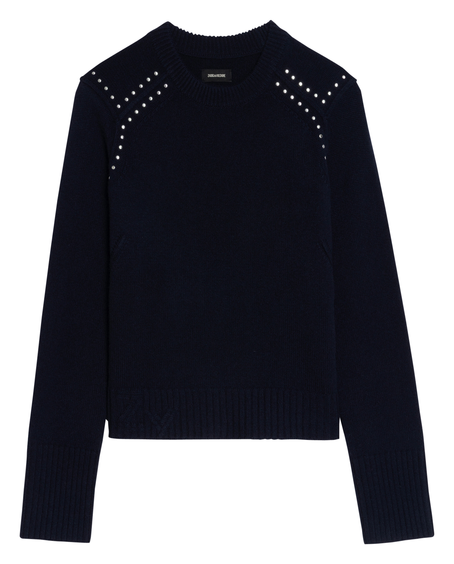 Pull droit col rond en laine et cachemire nalty ZADIG&VOLTAIRE Bleu