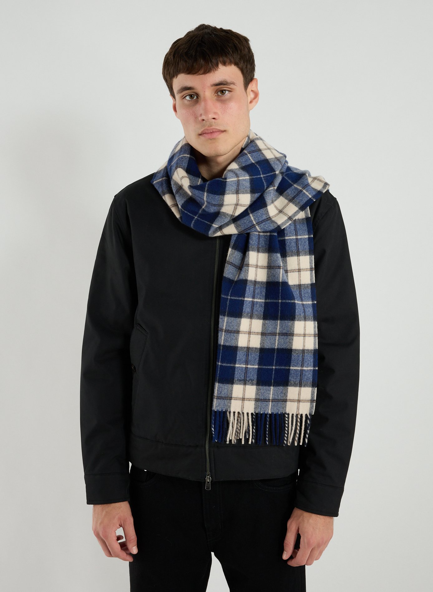 Merino wool checkered scarf GANT Blue