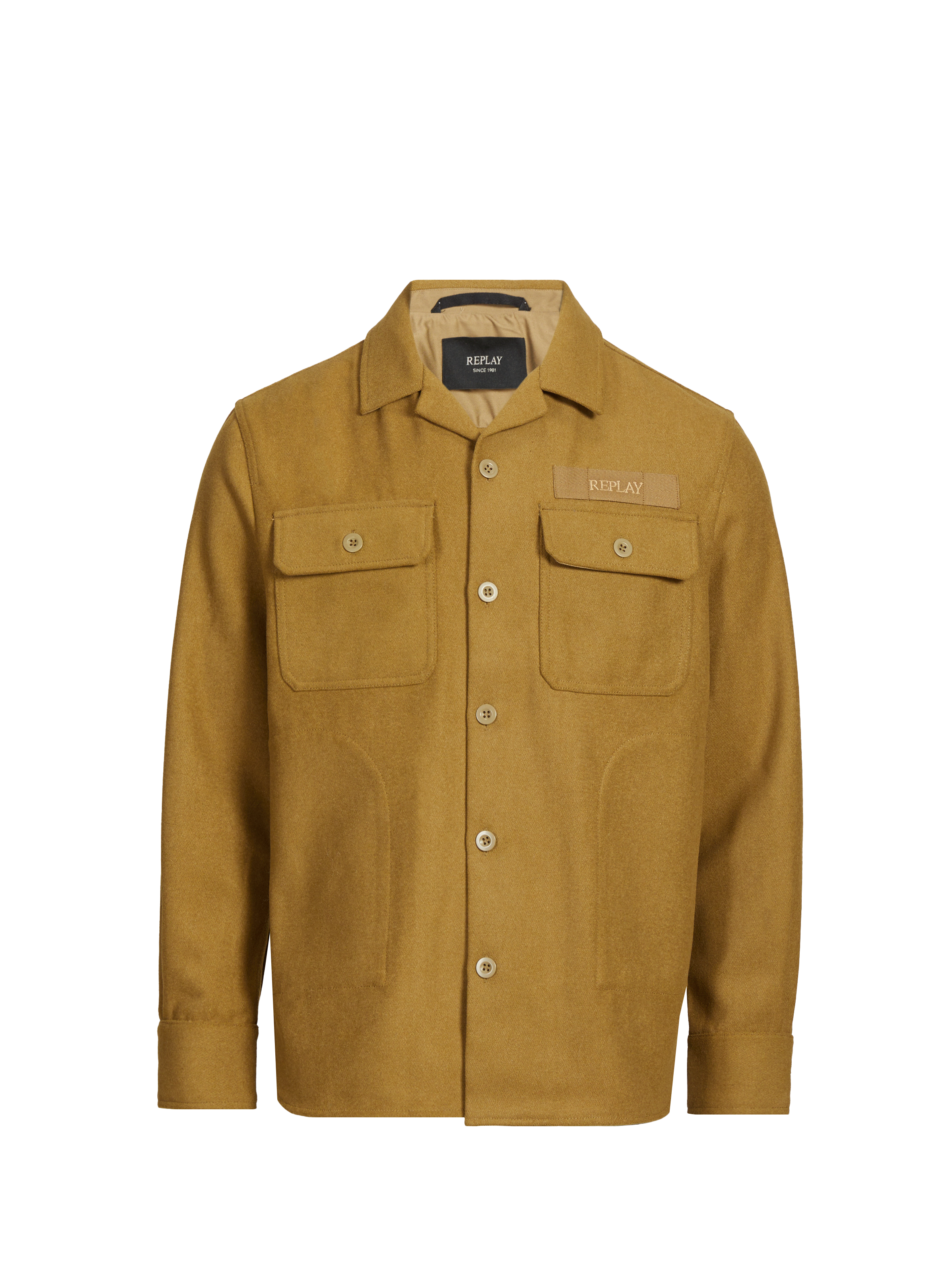 REPLAY Wool-blend overshirt Green