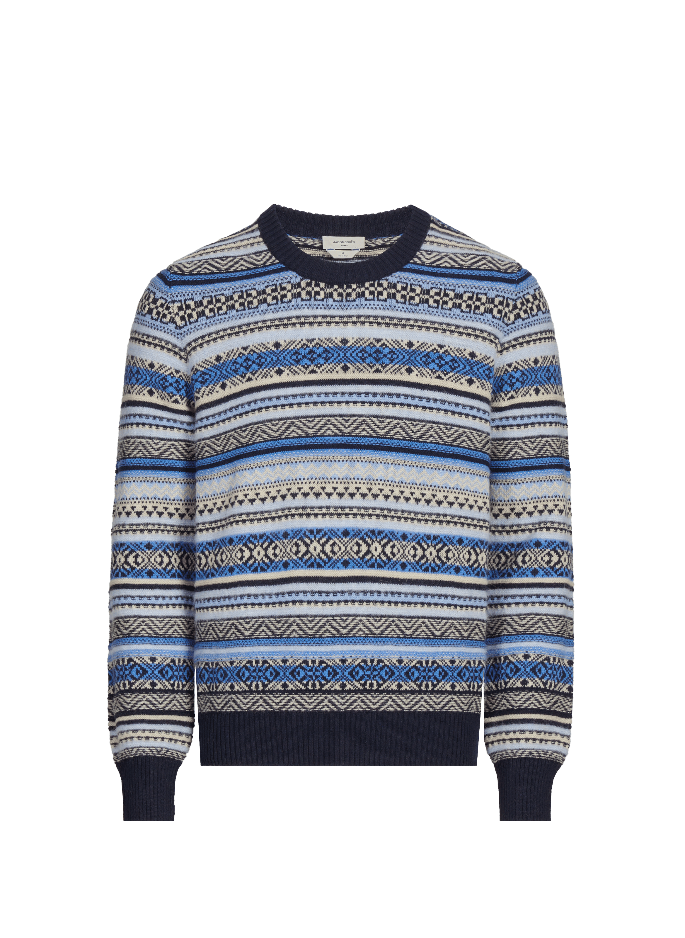 Pull à motifs en laine mélangé  JACOB COHEN Bleu