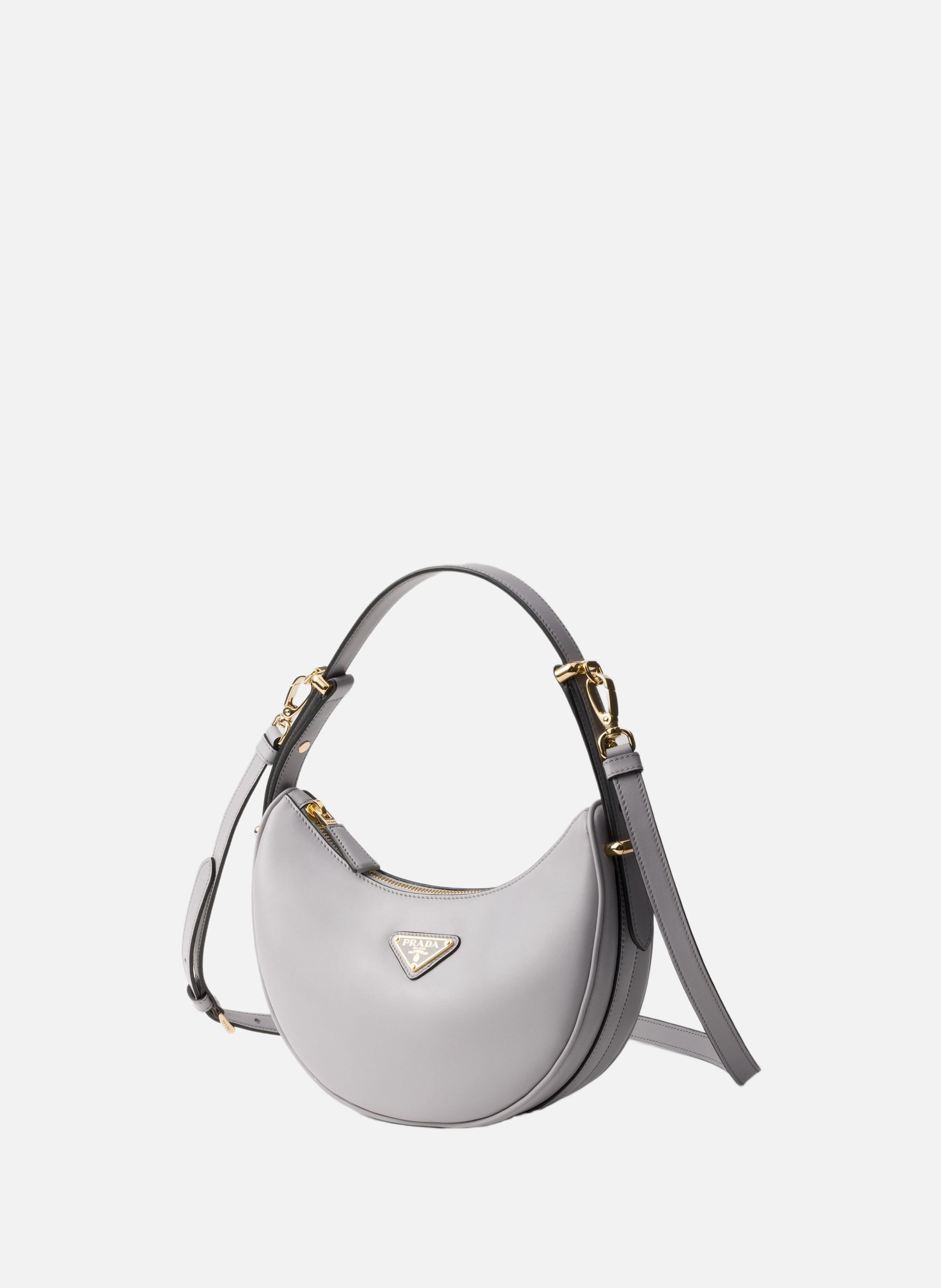 Petit sac porté épaule prada arqué en cuir PRADA Gris