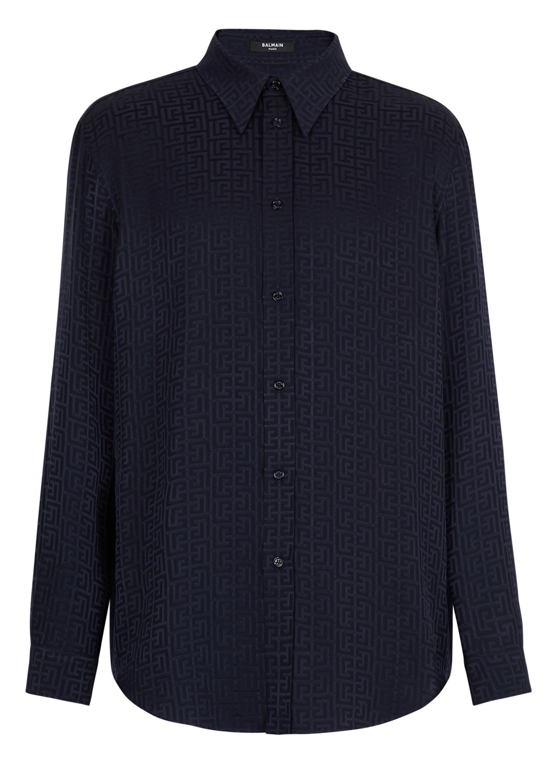 Chemise en jacquard monogramme BALMAIN Bleu