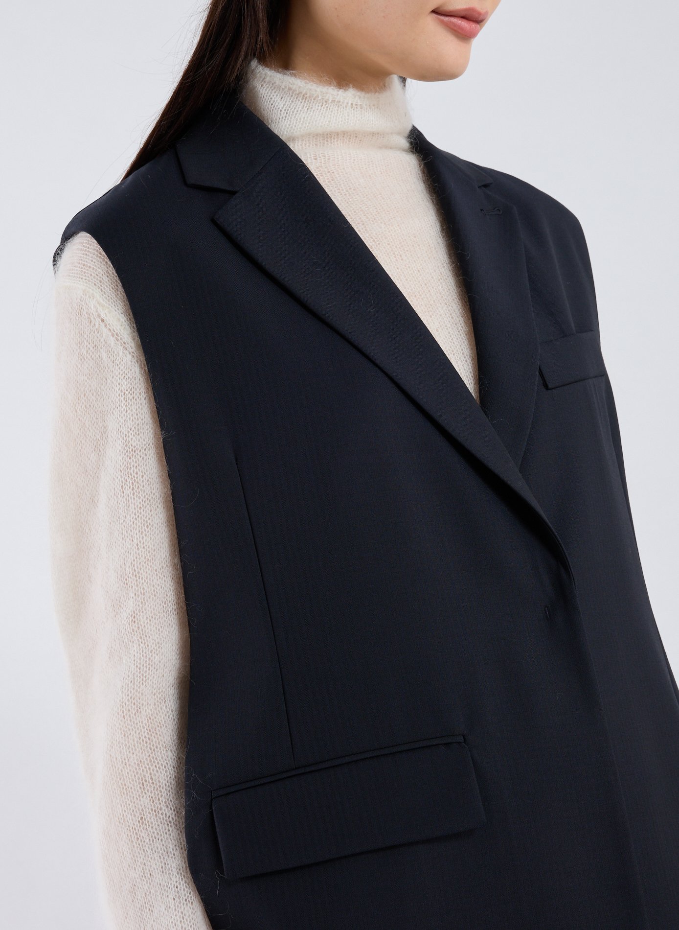 Gilet ajusté à côtés ouverts ADOLFO DOMINGUEZ Bleu