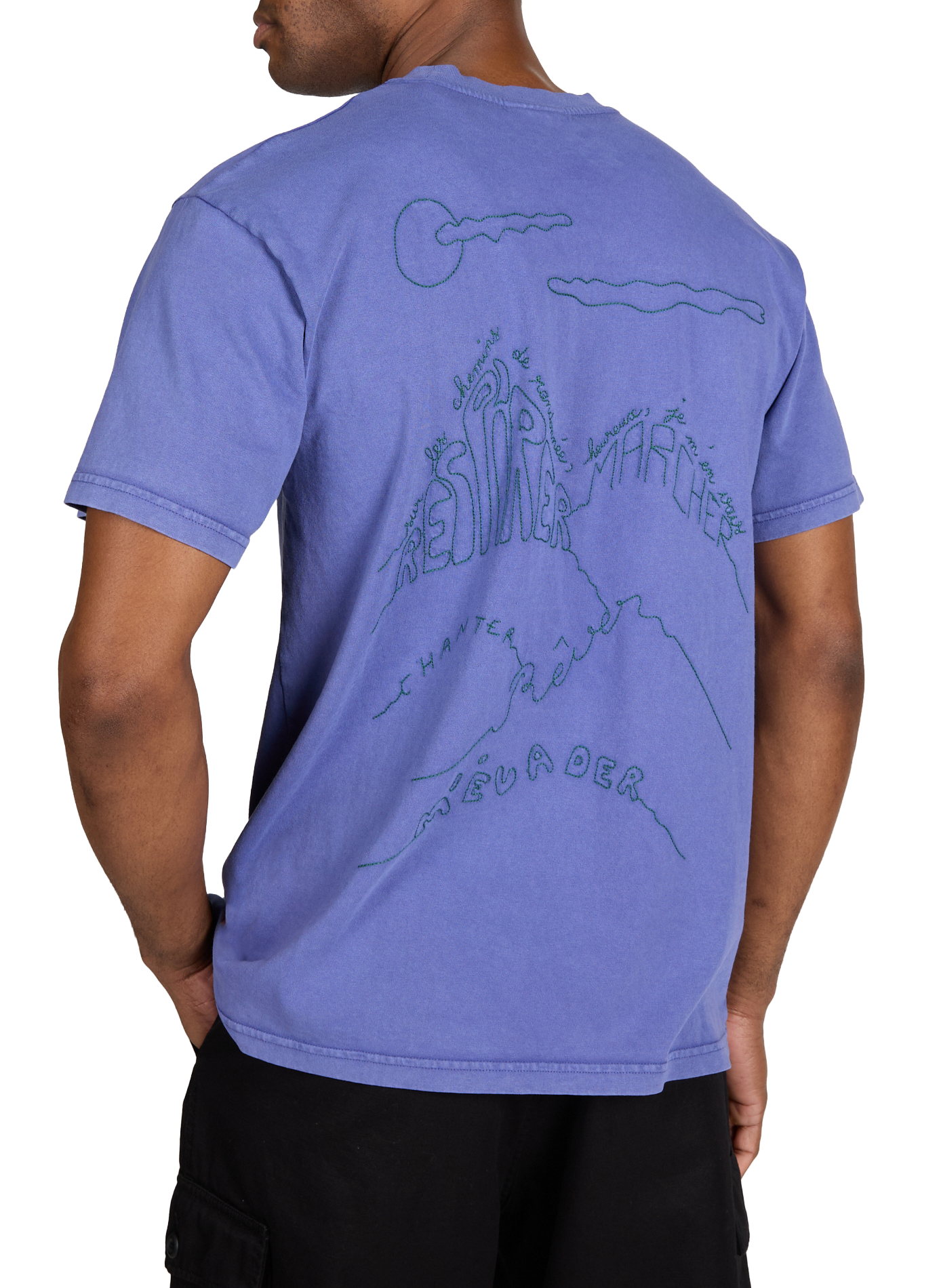 T-shirt Patureau Sentiers de randonnée en coton MAISON LABICHE Bleu