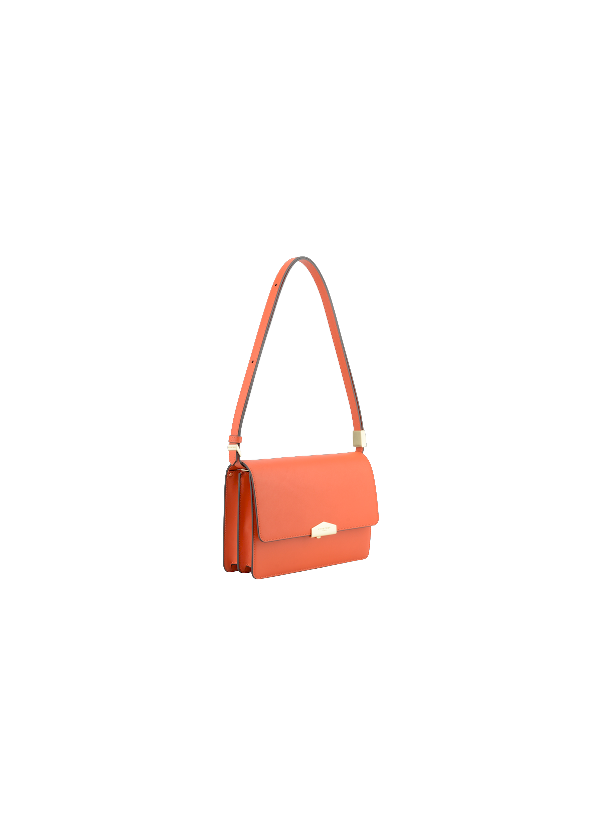 Anjou | Sac porté épaule MM en cuir lisse POURCHET Orange