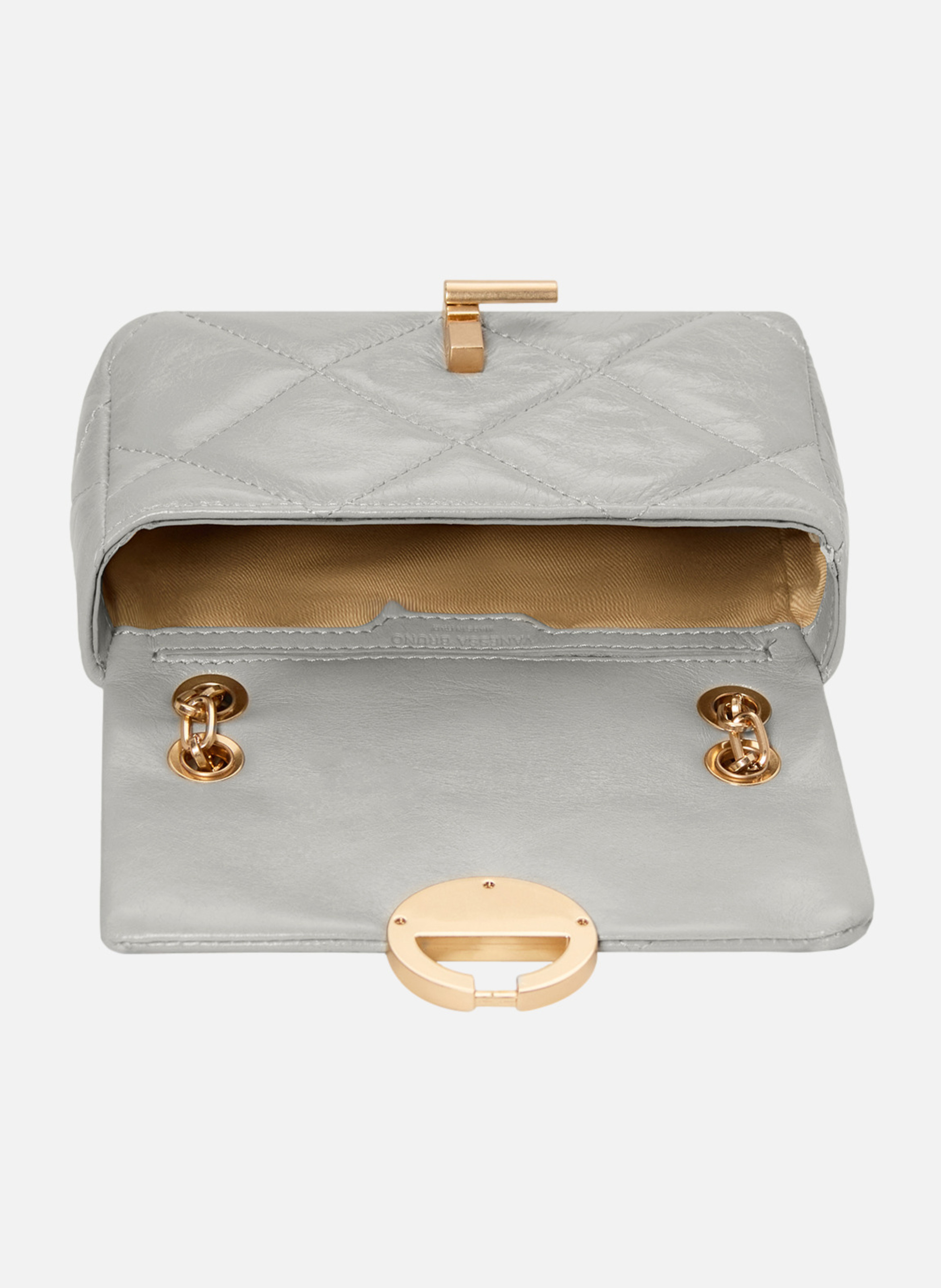 Petit sac moon en cuir VANESSA BRUNO Gris