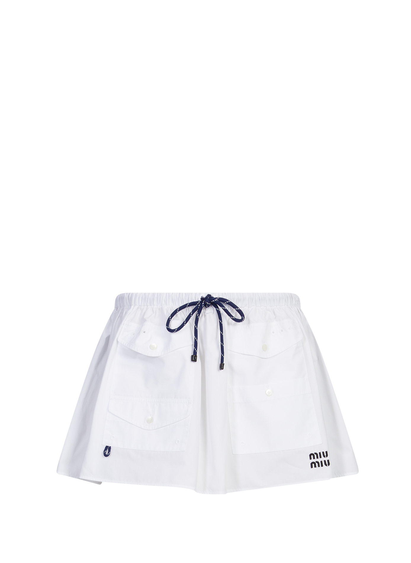 Jupe courte en coton MIU MIU Blanc