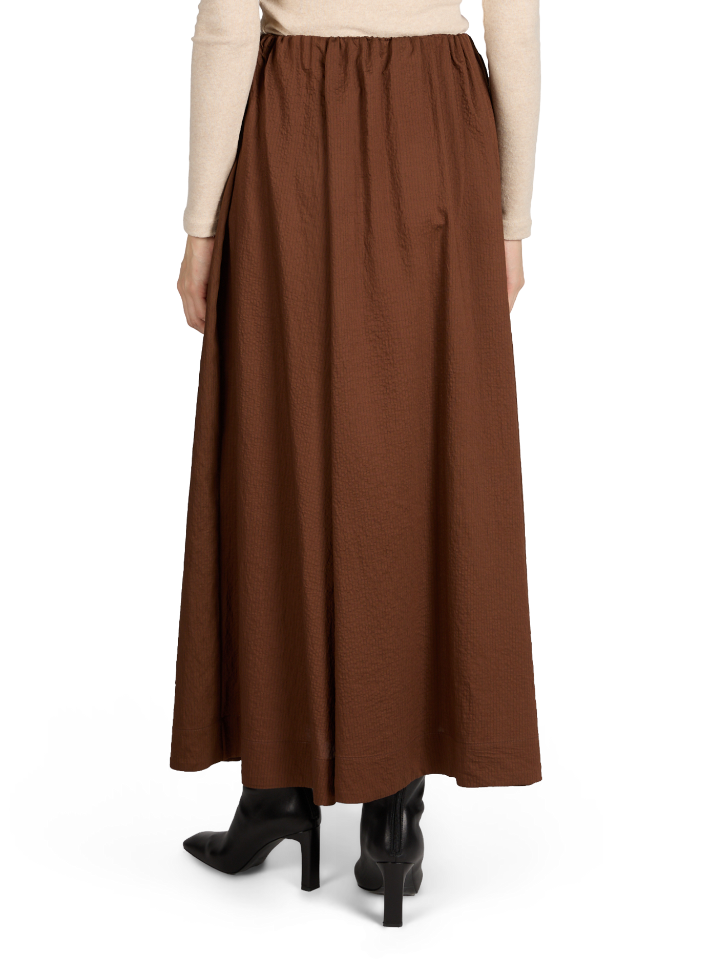 Jupe longue à rayures TOPSHOP Marron