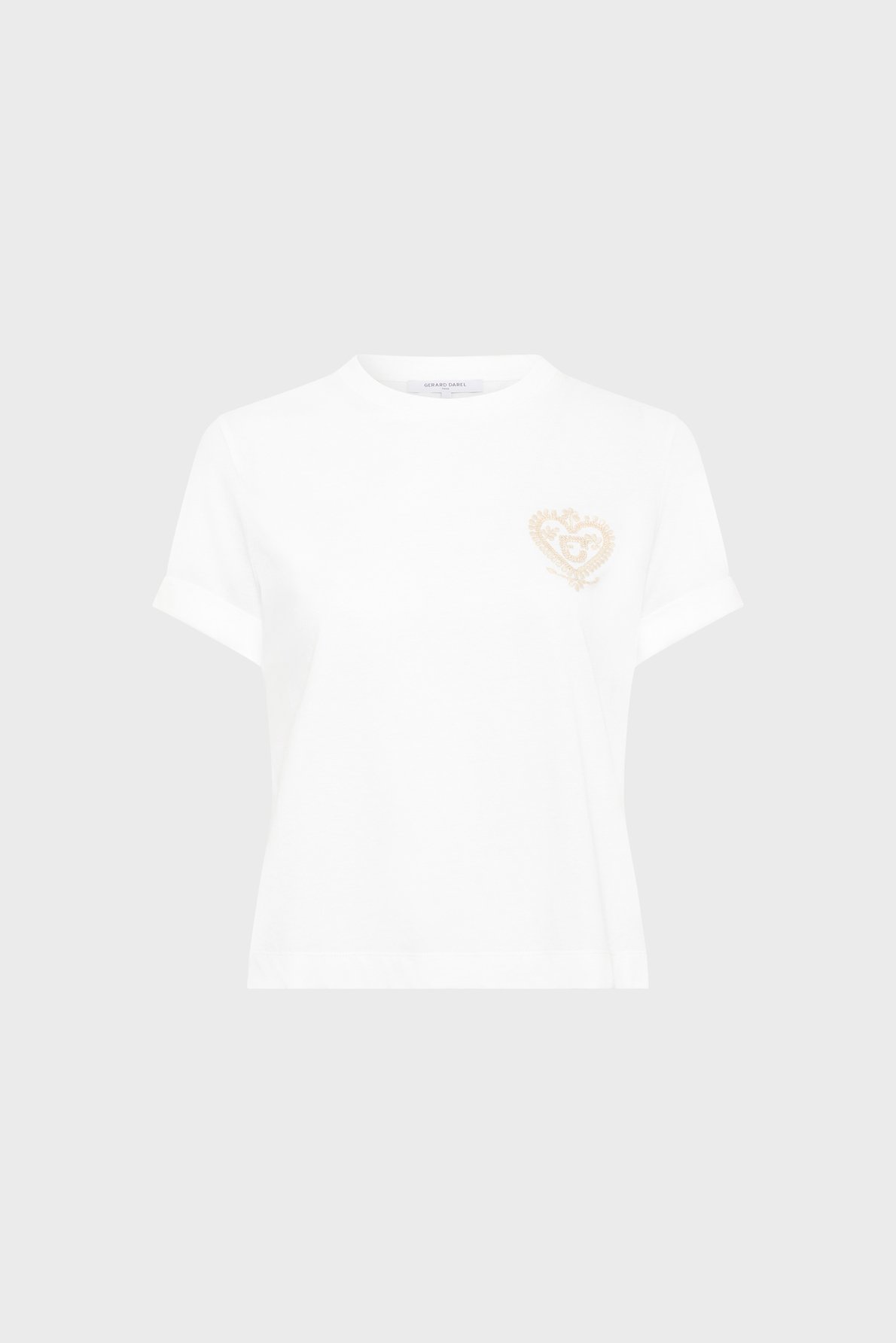 T-shirt en coton à blason brodé - melia GERARD DAREL Blanc
