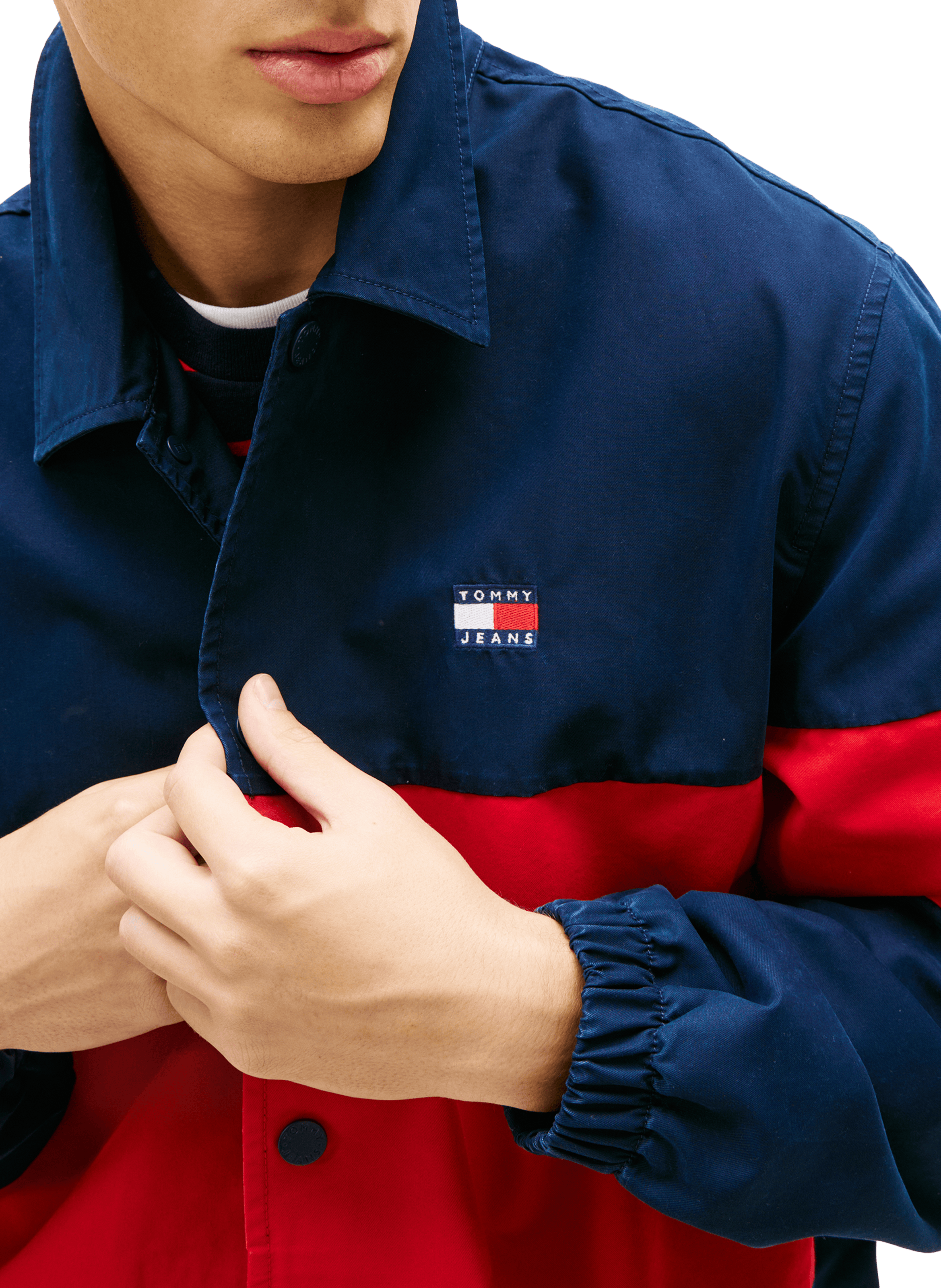 Blouson à rayures en coton mélangé TOMMY HILFIGER Bleu