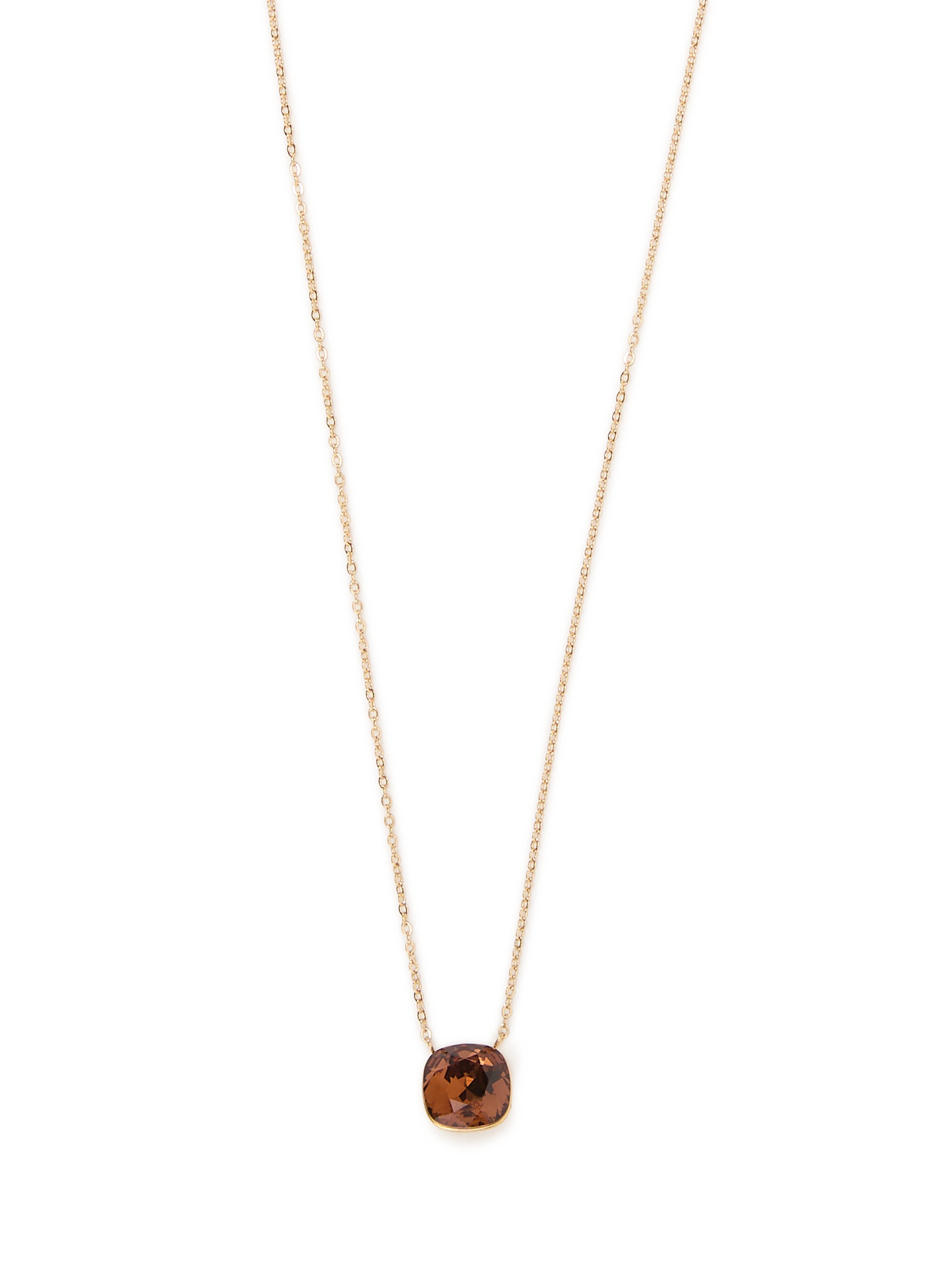 Collier pendentif cristal AU PRINTEMPS PARIS Marron