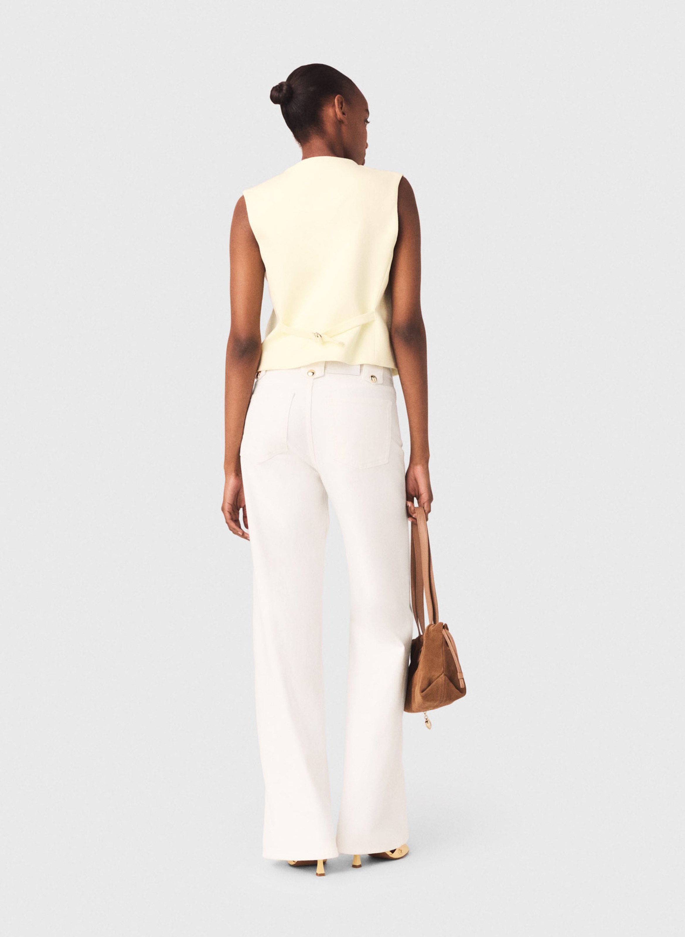 Gilet tailleur court sans manches MAJE Jaune