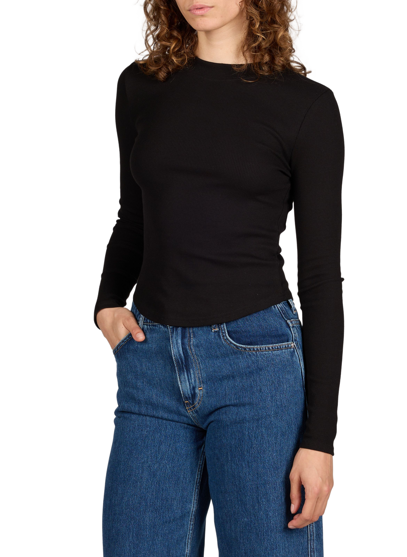 Top in cotton TOPSHOP Black