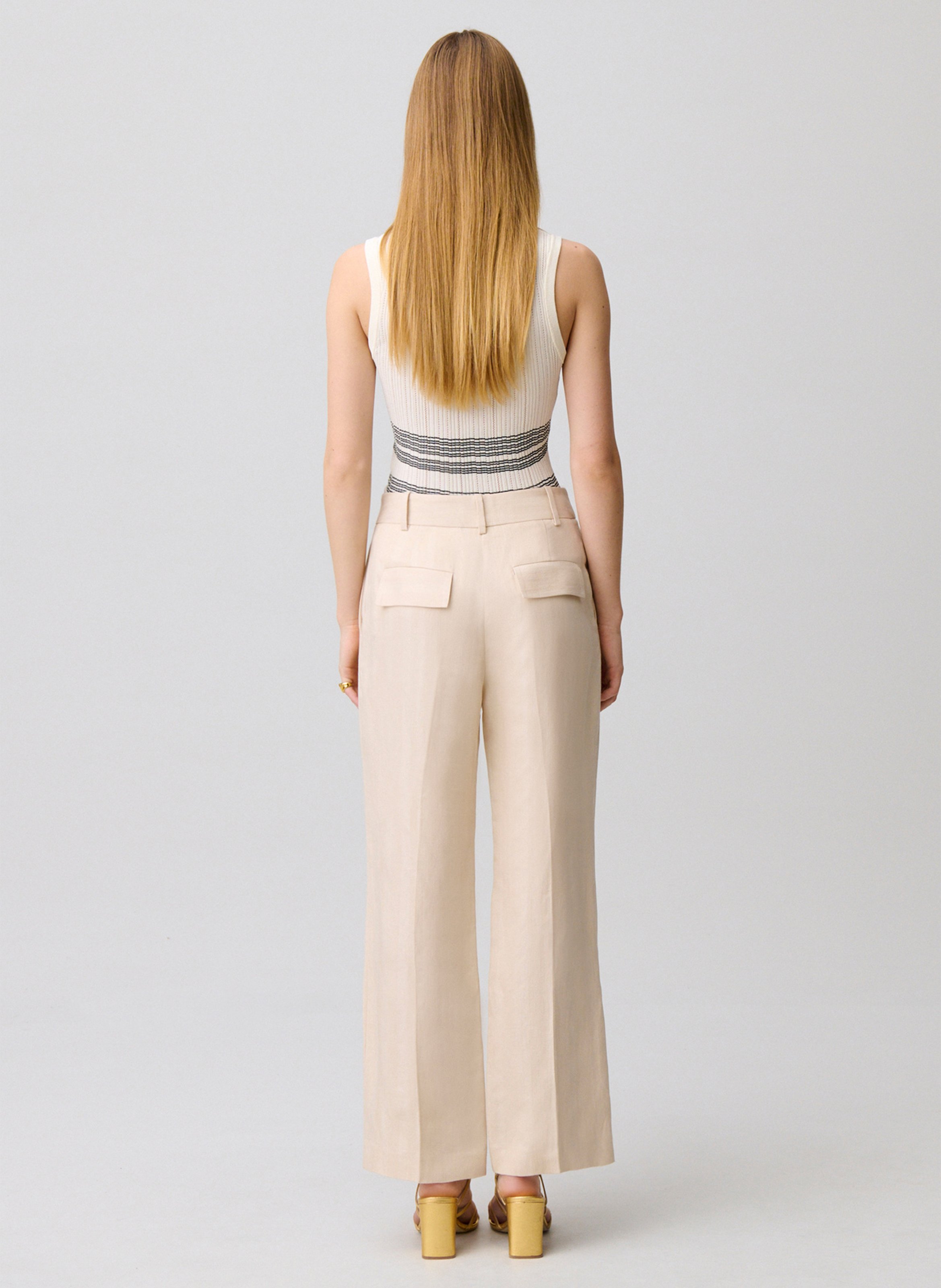 Pantalon tailleur droit uni CLAUDIE PIERLOT Beige