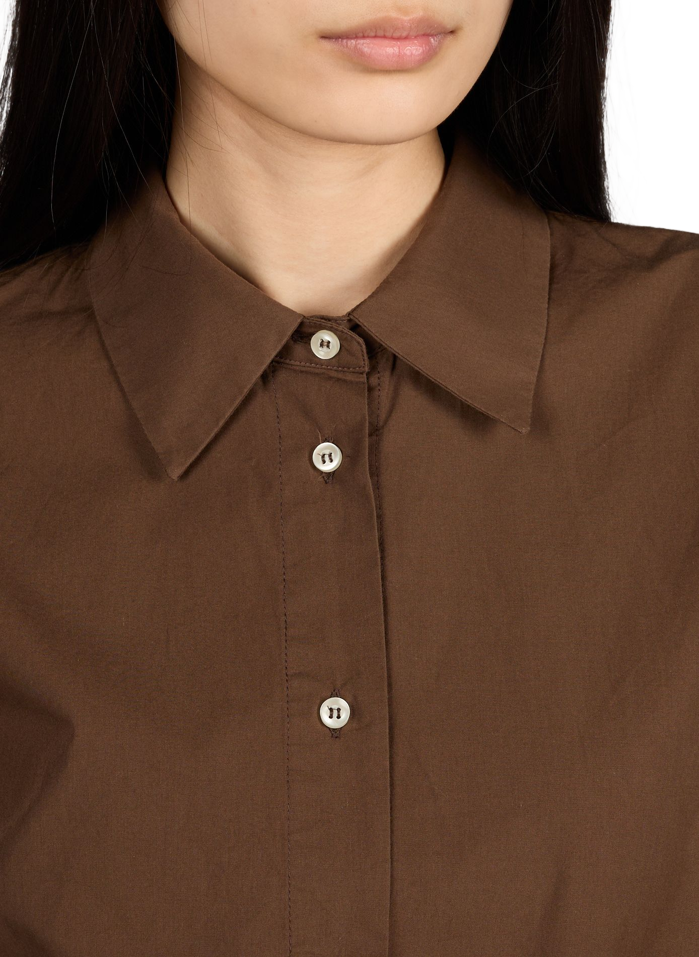 Kurzes Kleid Anae aus Baumwollpopeline. OFFICINE GENERALE Khaki