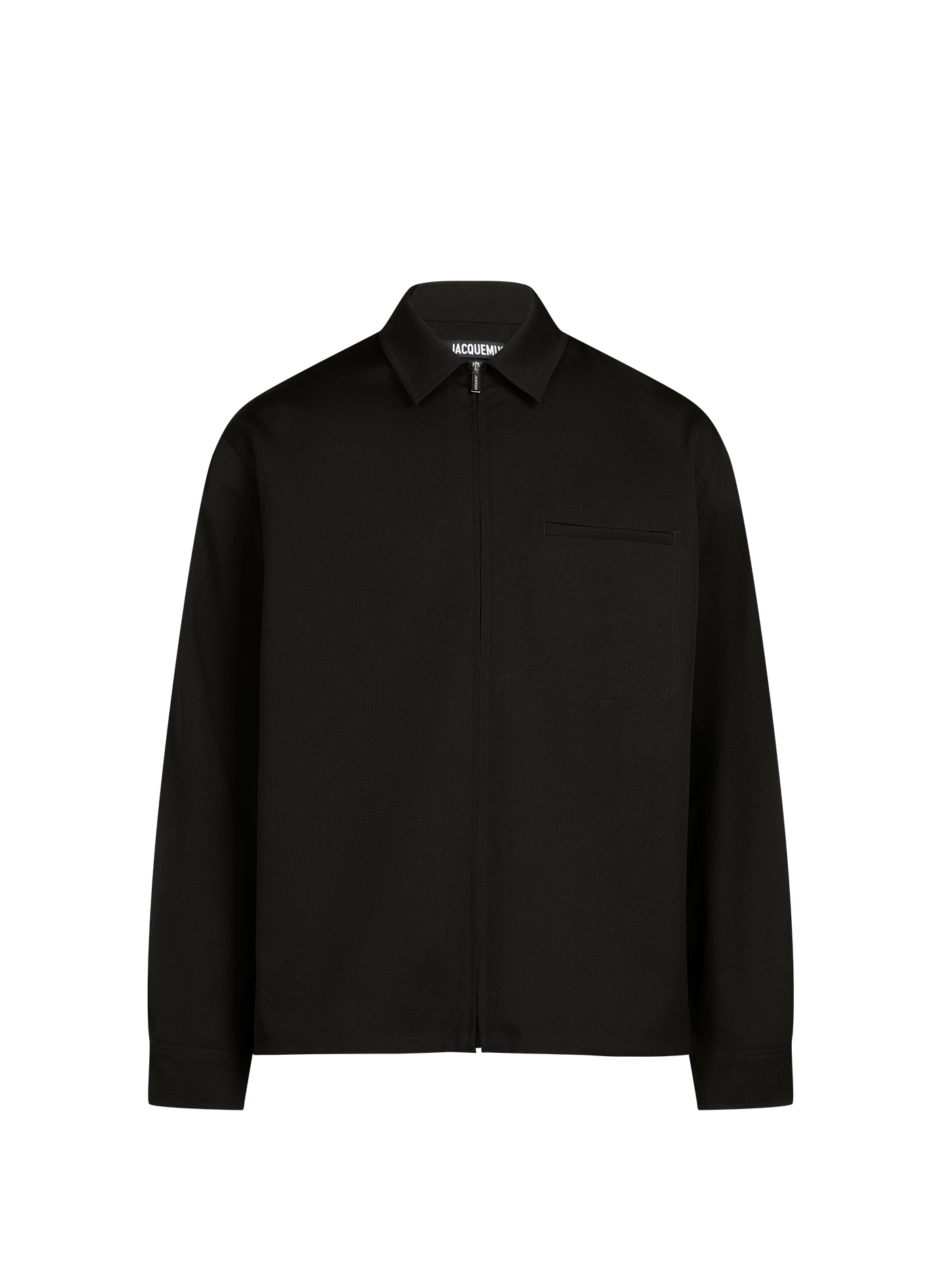 Zip-up overshirt in virgin wool JACQUEMUS Black