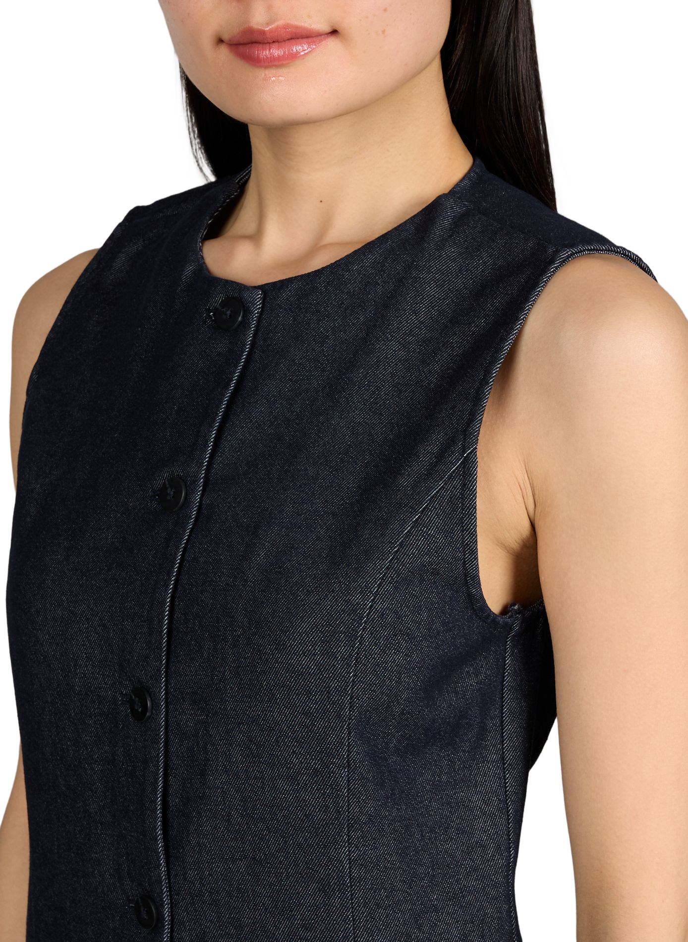 Mini dress in blended cotton denim VILA Blue