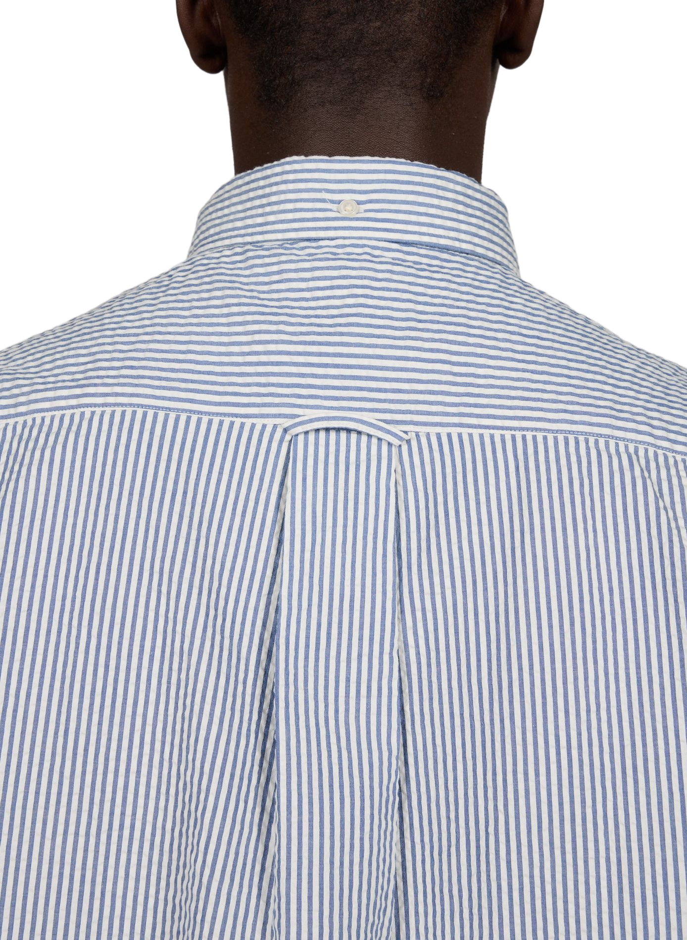 Chemise manches courtes à rayures en coton seersucker GANT Bleu