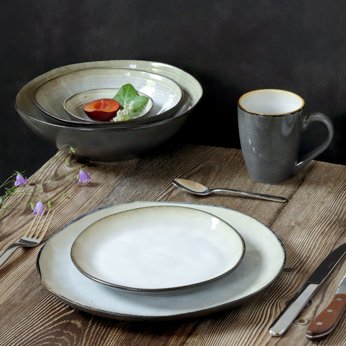 Shadow - assiette creuse 19.5 cm (lot de 6) MEDARD DE NOBLAT Marron