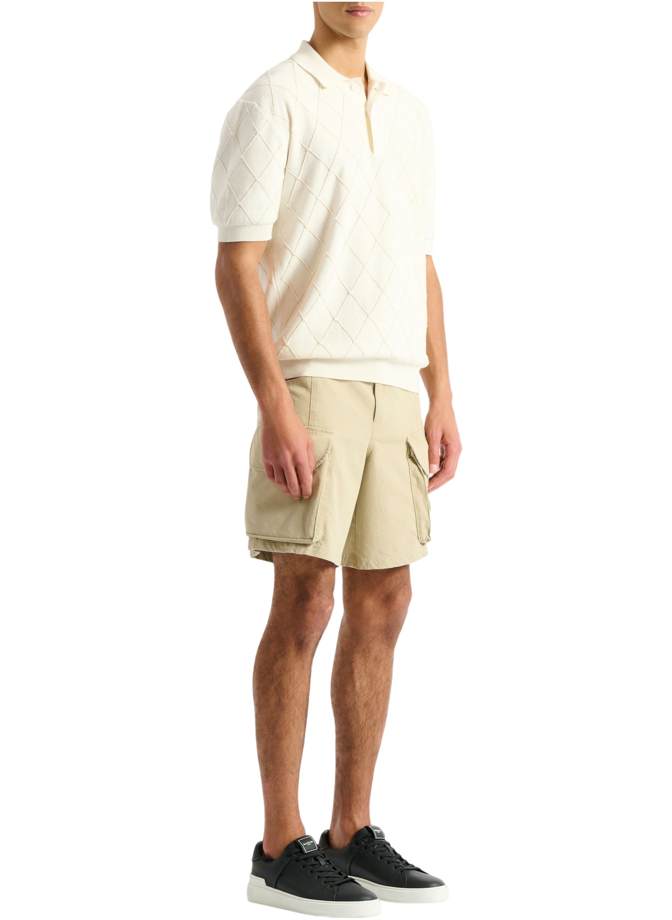 Polo balmain vintage en maille Blanc