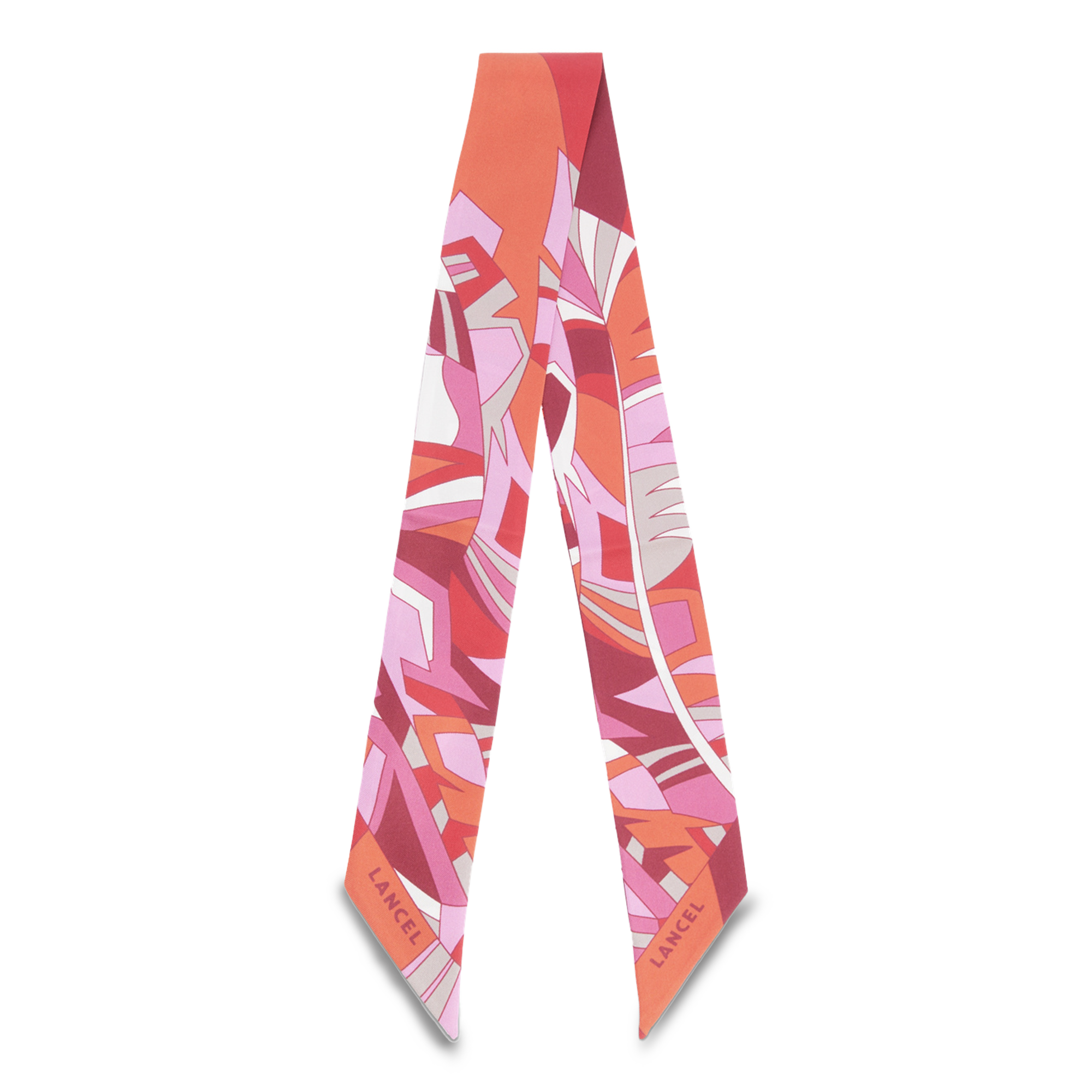 Silk headband with arabesque pattern by lancel LANCEL Pink